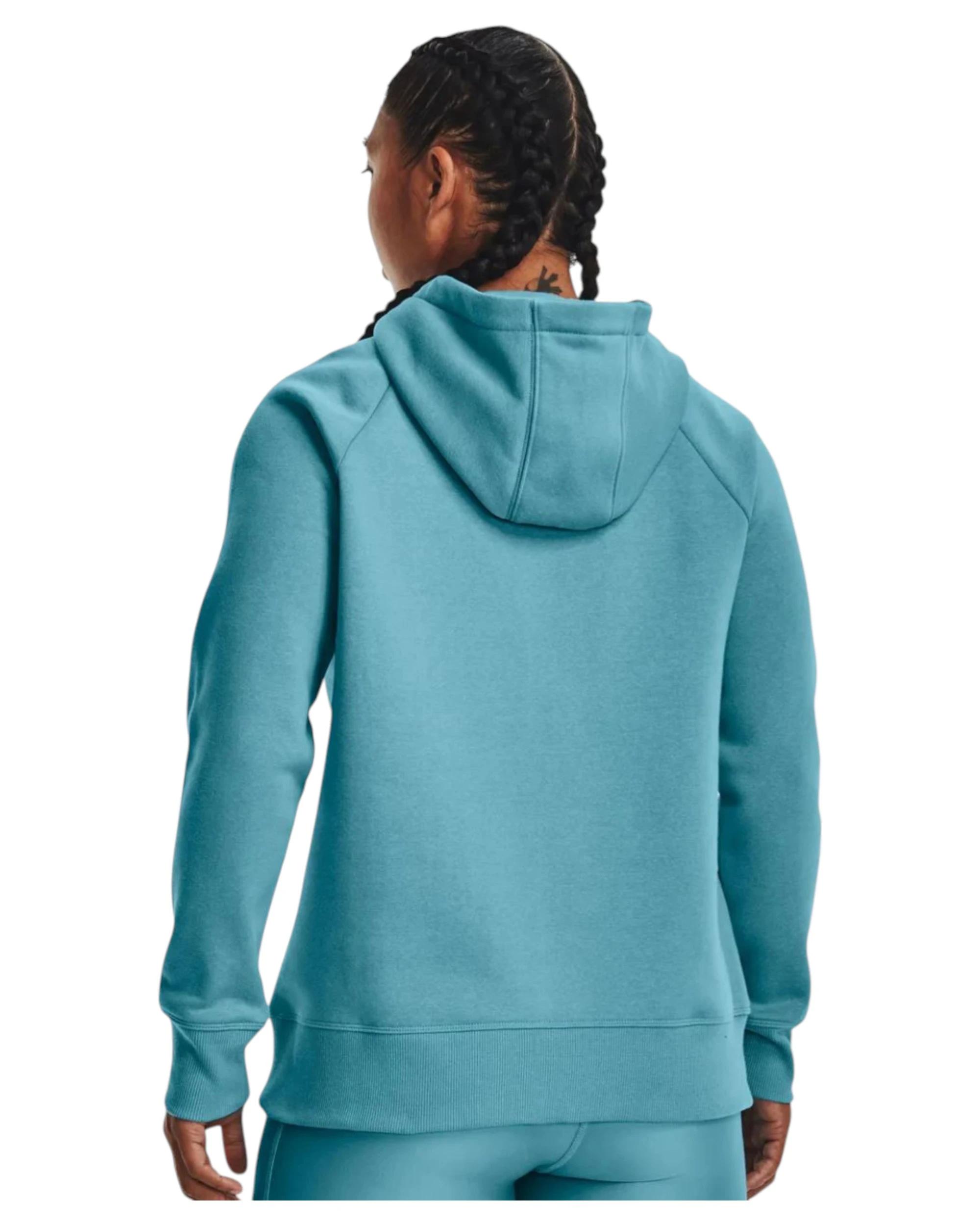 3 Under Armour Womens Rival Fleece Logo Glacier Blue Hoodie BLUE, 3 of 5