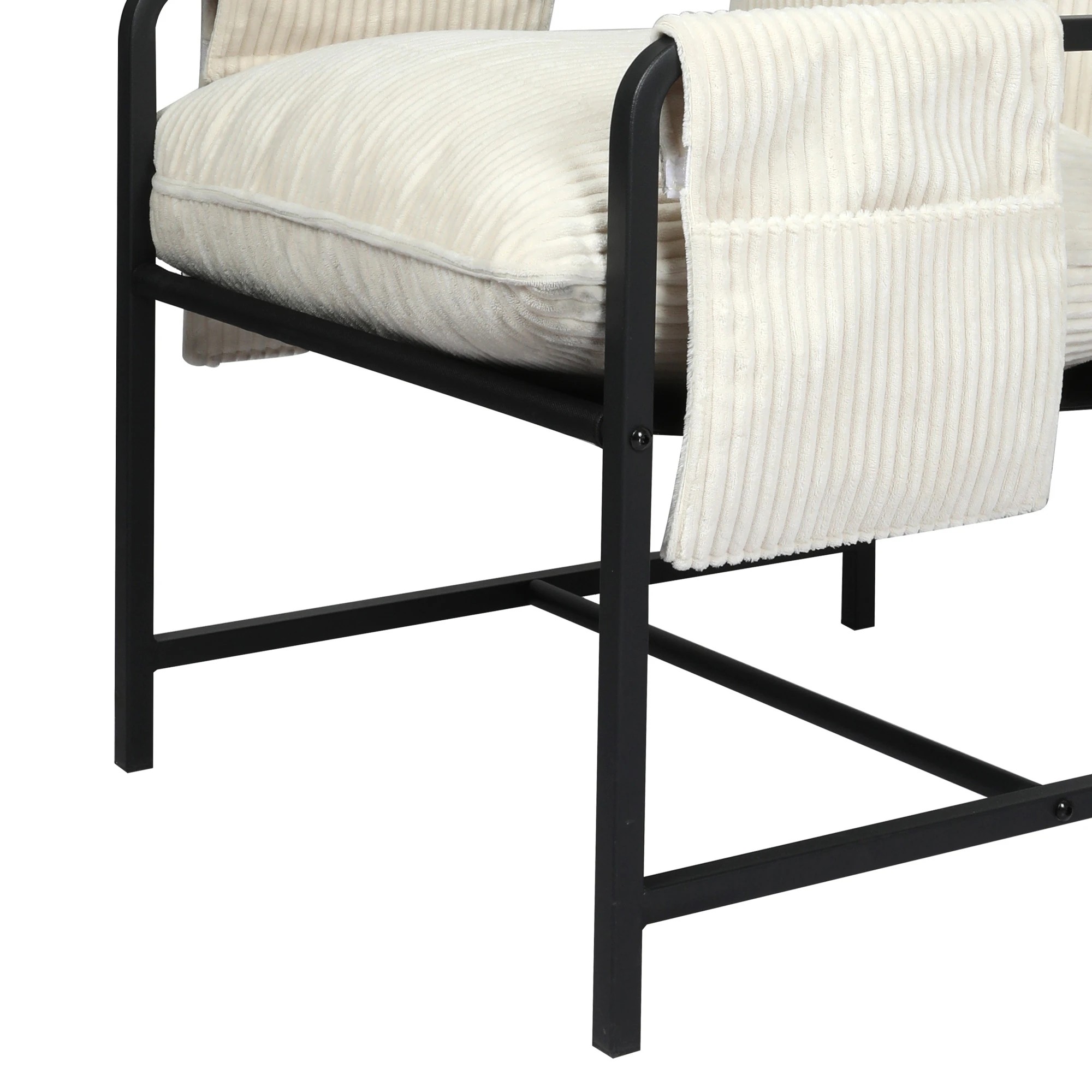 3 Levede Levede Metal Accent Armchair - Beige, 3 of 6