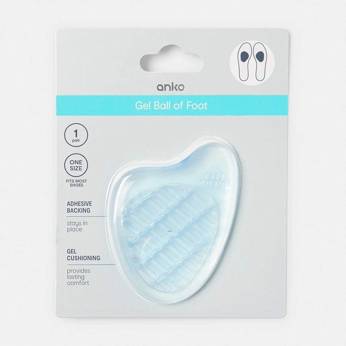 3 Gel Ball-of-Foot Cushions - Blue, 3 of 3
