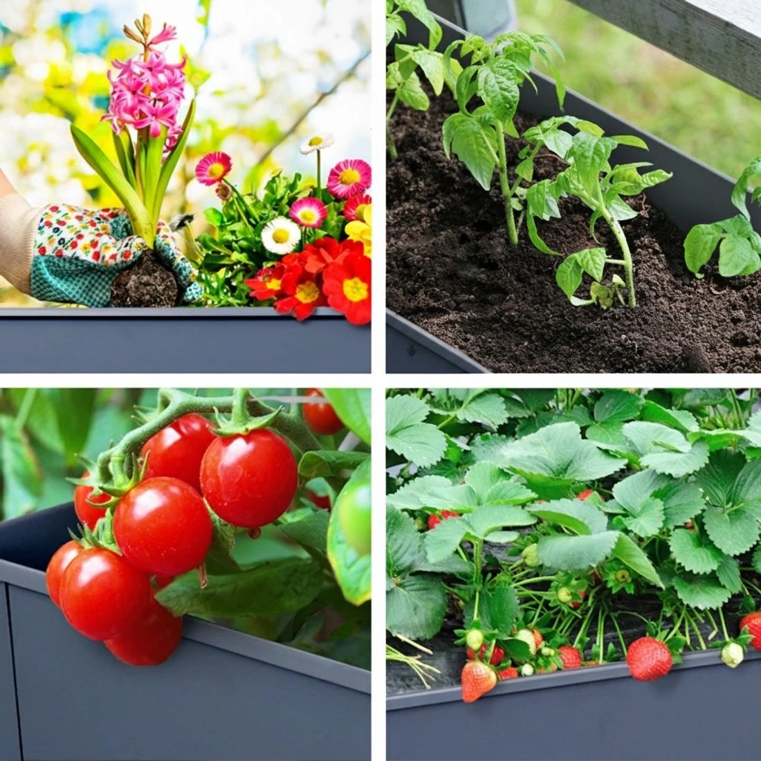 4 Green Fingers Garden Bed Elevated 100X40X80cm Planter Box Raised Container Herb - Grey, 4 of 6