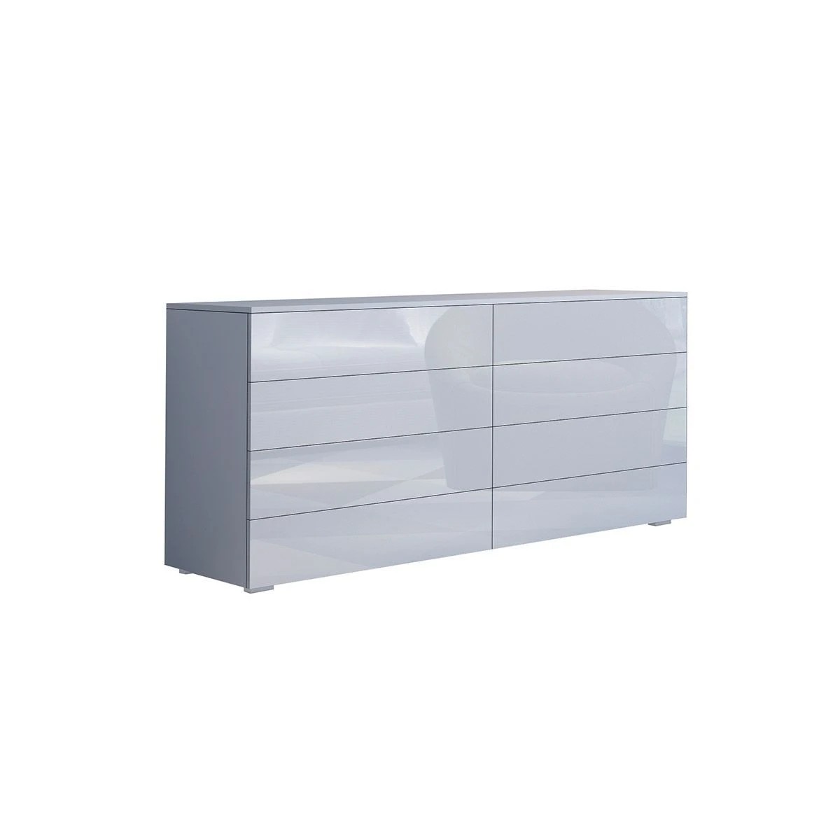 1 Ausway 8 Drawer Cabinet Chest of Drawers Storage Furniture High Gloss Front White, 1 of 6