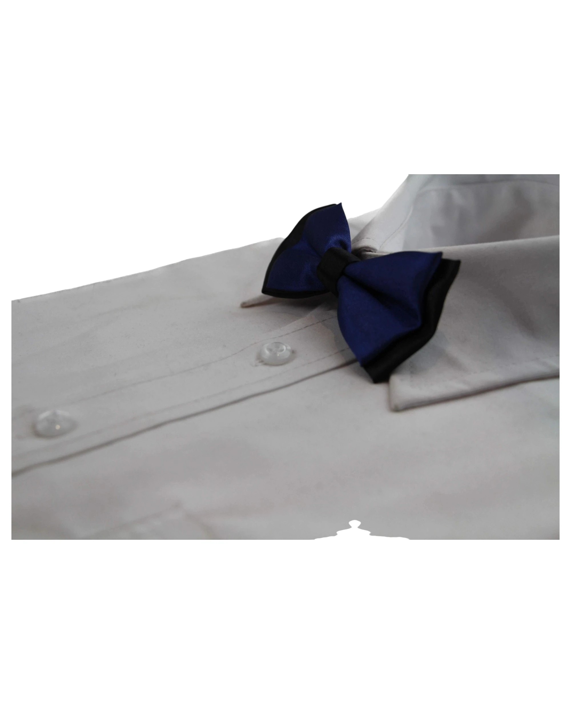 1 Zasel Boys Navy Two Tone Layer Bow Tie - Multi, 1 of 3
