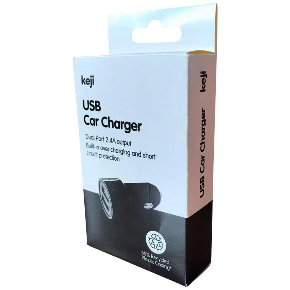 4 Keji USB-A 12W Dual Car Charger Black, 4 of 5