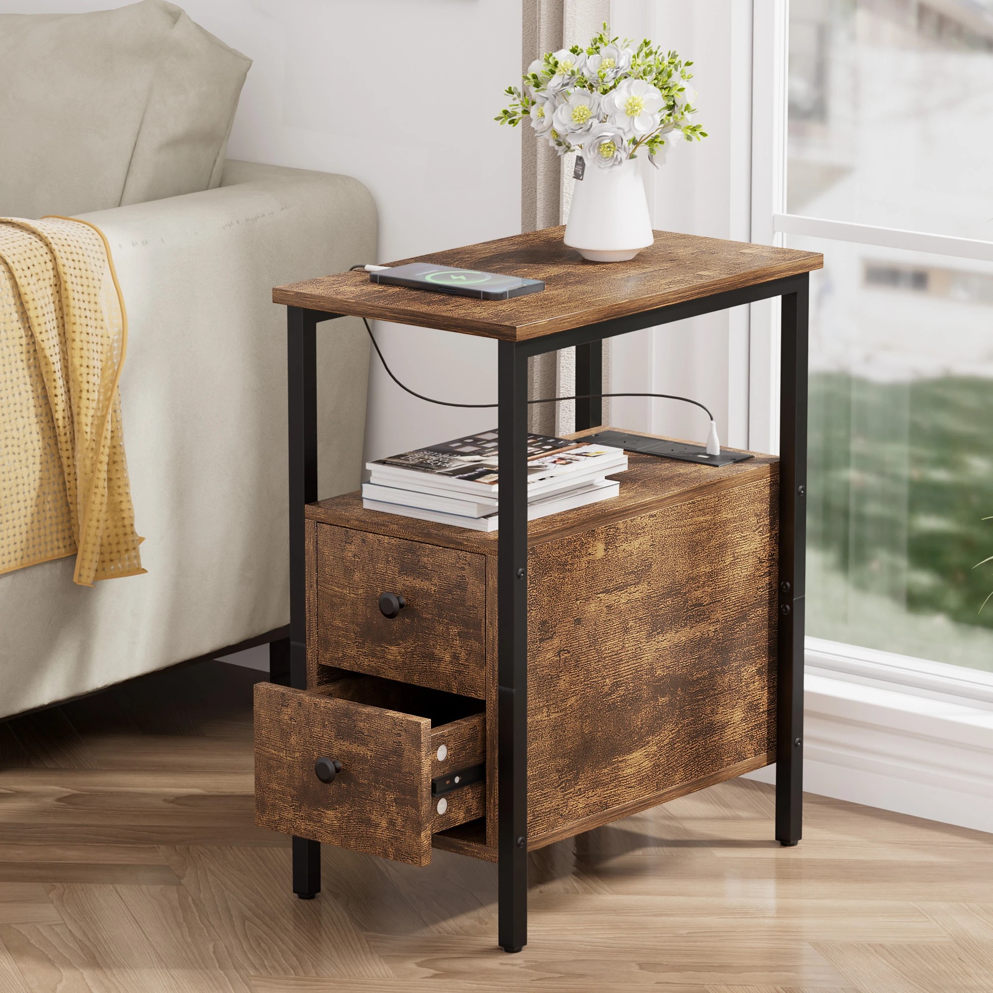 7 Levede Narrow Side Table - Brown, 7 of 9