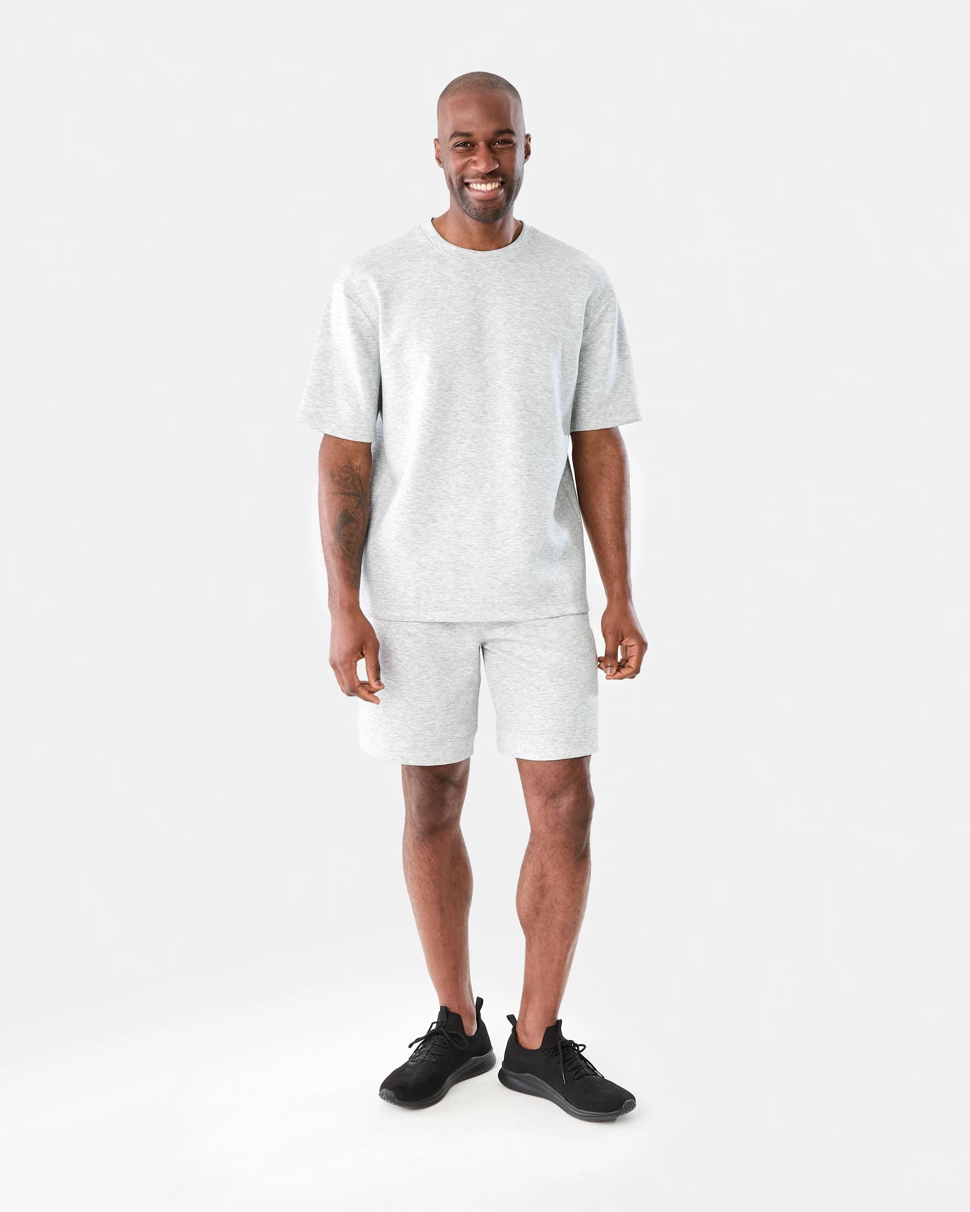 7 Active Mens Oversized Scuba T-shirt GREY MARLE CORE, 7 of 7