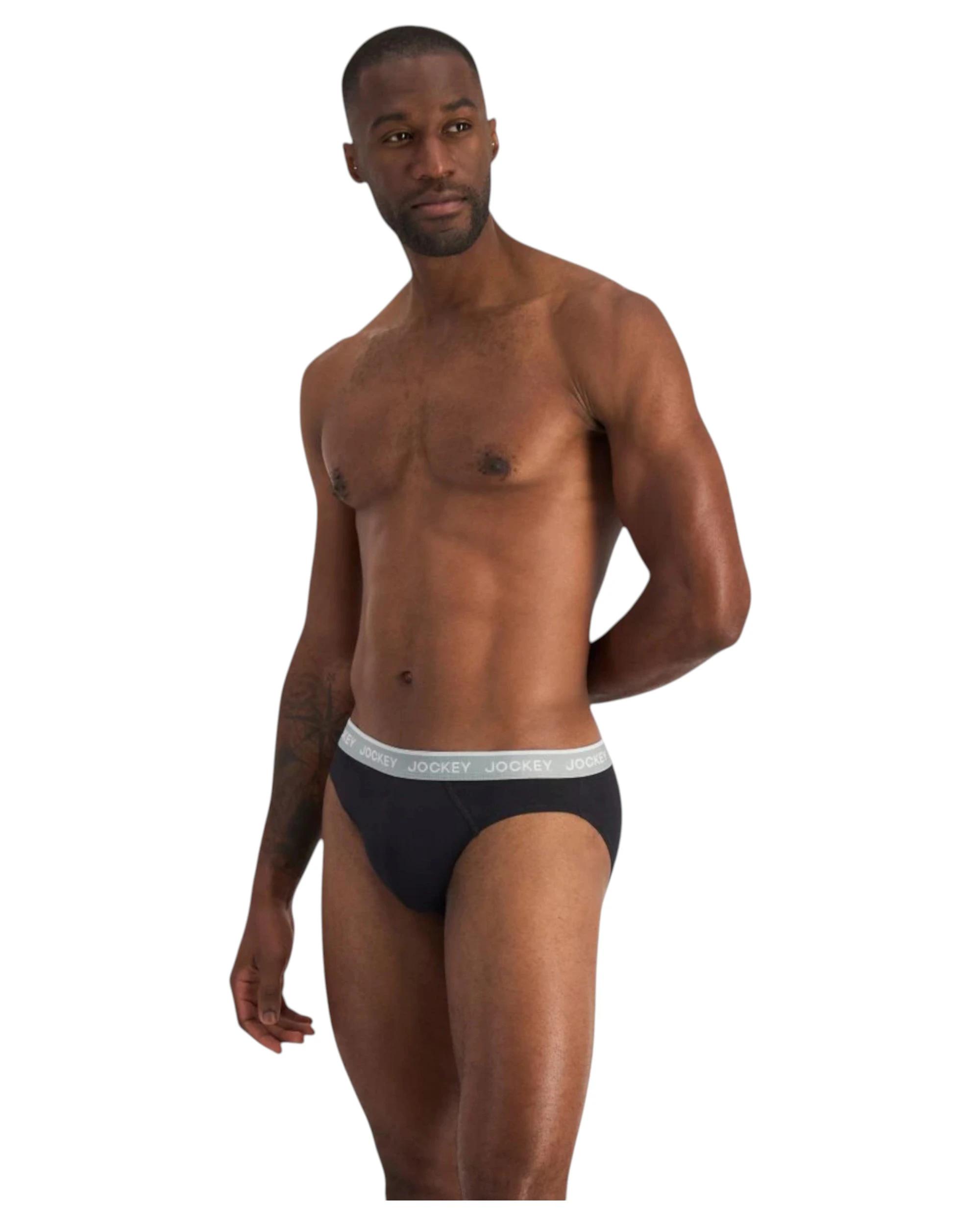 6 Jockey 16 Pack Elastic Cotton Brief Underwear BLACK, 6 of 10