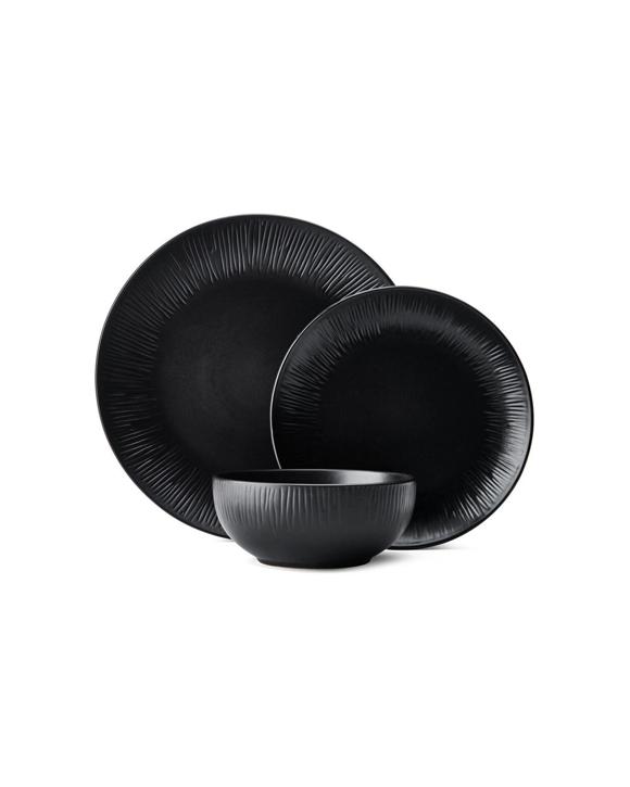 Mikasa Jardin 12pc Stoneware Dinner Set Botanical Vibes - Black
