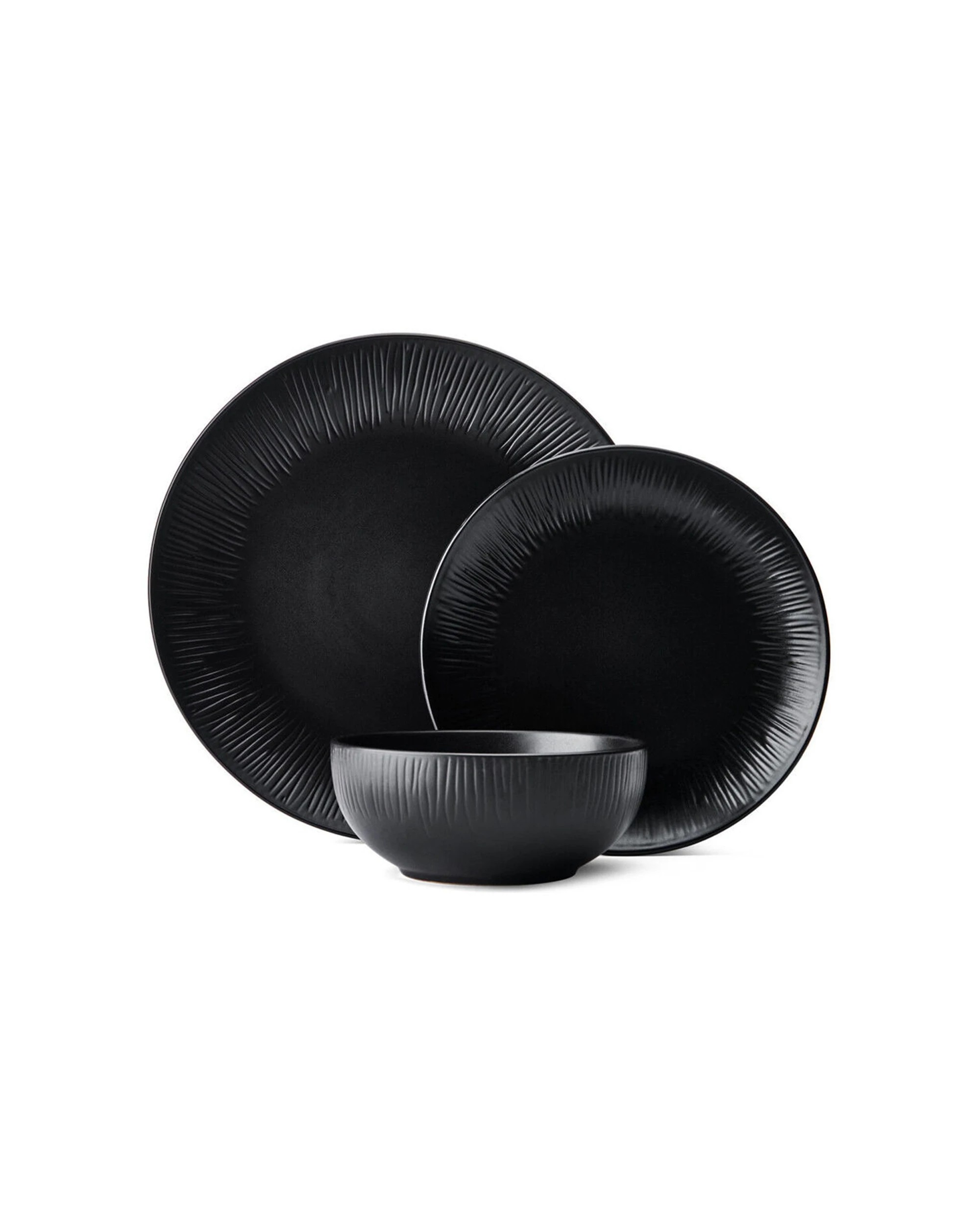 1 Mikasa Jardin 12pc Stoneware Dinner Set Botanical Vibes - Black, 1 of 6