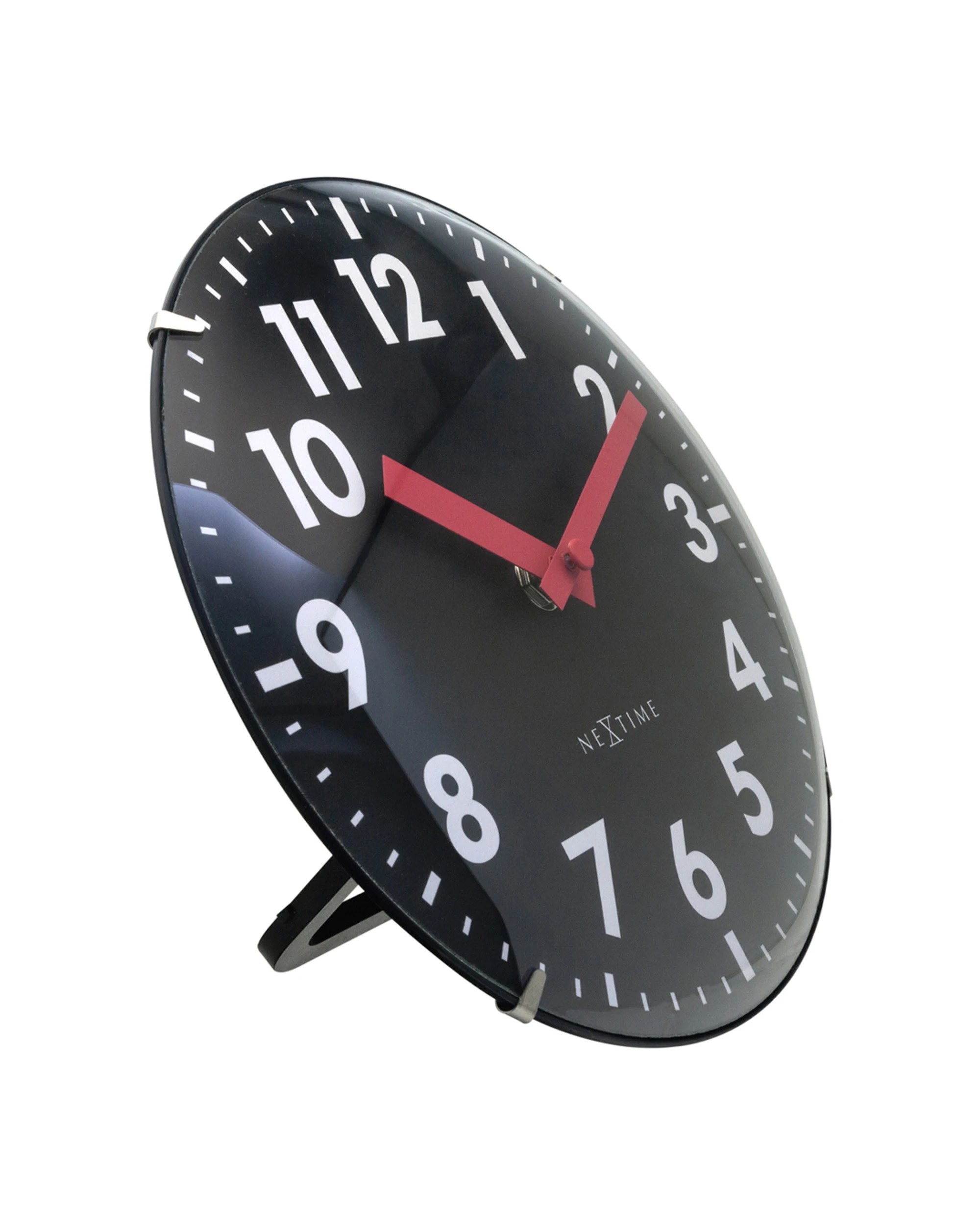 2 NEXTIME Duomo Mini Clock Silent Sweep Movement Retractable Stand Table Wall 20cm - Black, 2 of 7