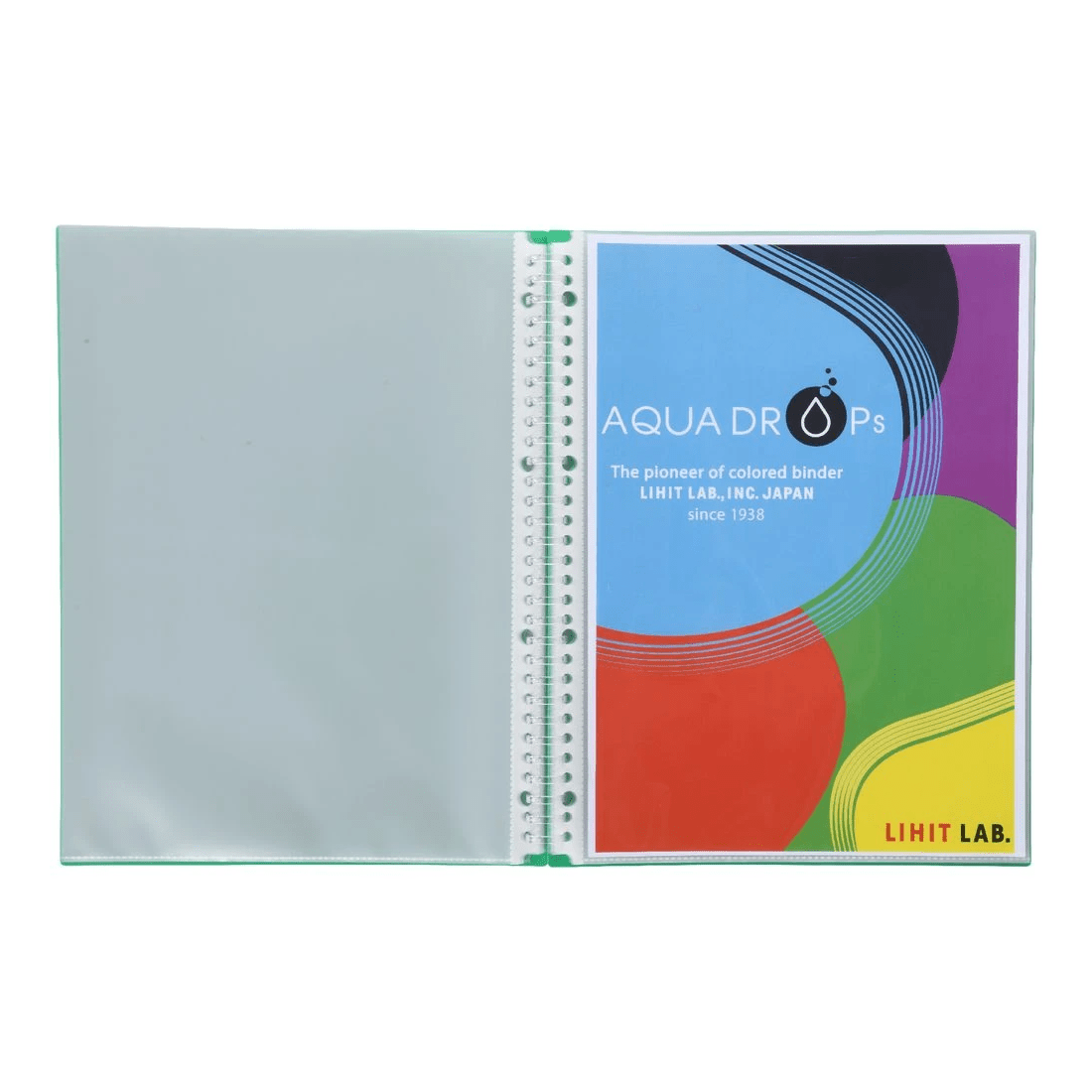 4 Aqua Drops Refillable Display Book A4 20 Pockets Vivid Green, 4 of 4