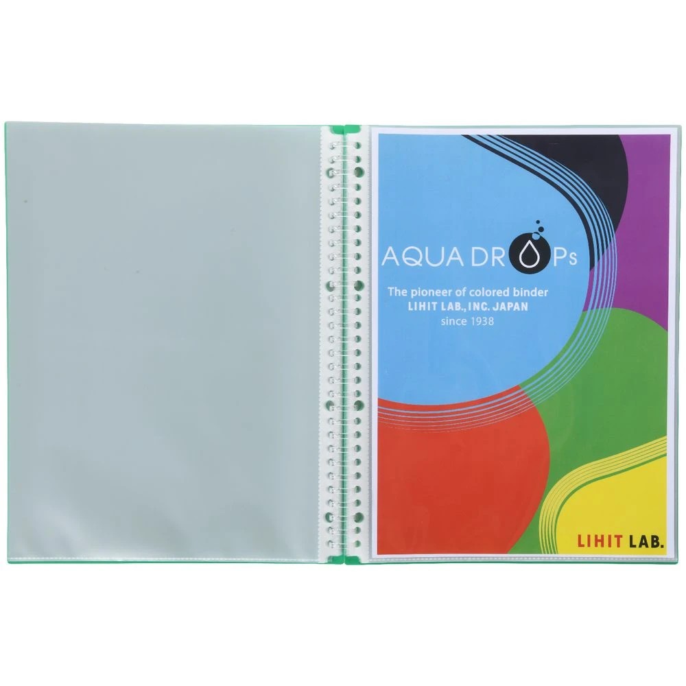4 Aqua Drops Refillable Display Book A4 20 Pockets Vivid Green, 4 of 4