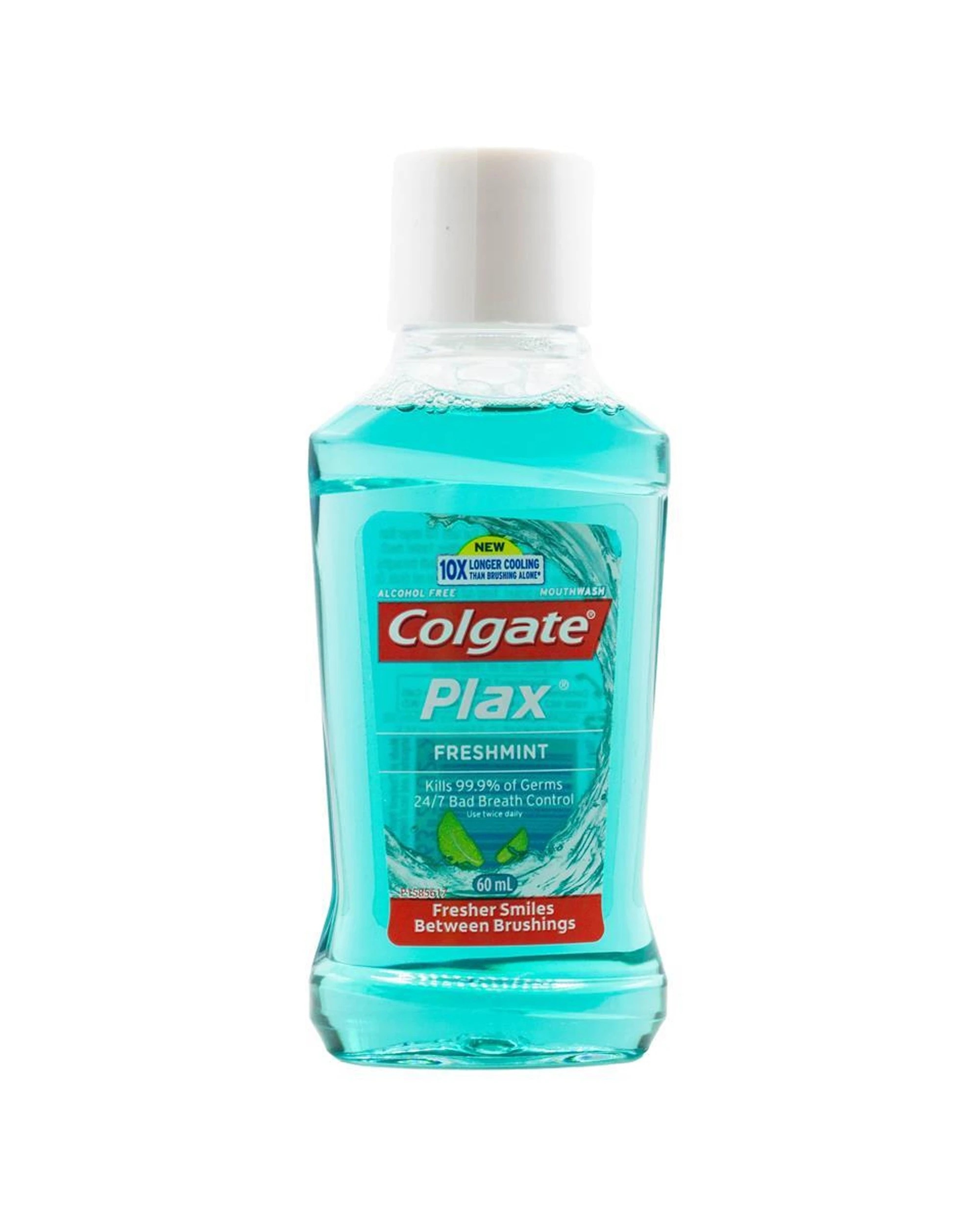2 Colgate 6PK Plax Antibacterial Mouthwash Freshmint Flavour 60ml - Blue, 2 of 3