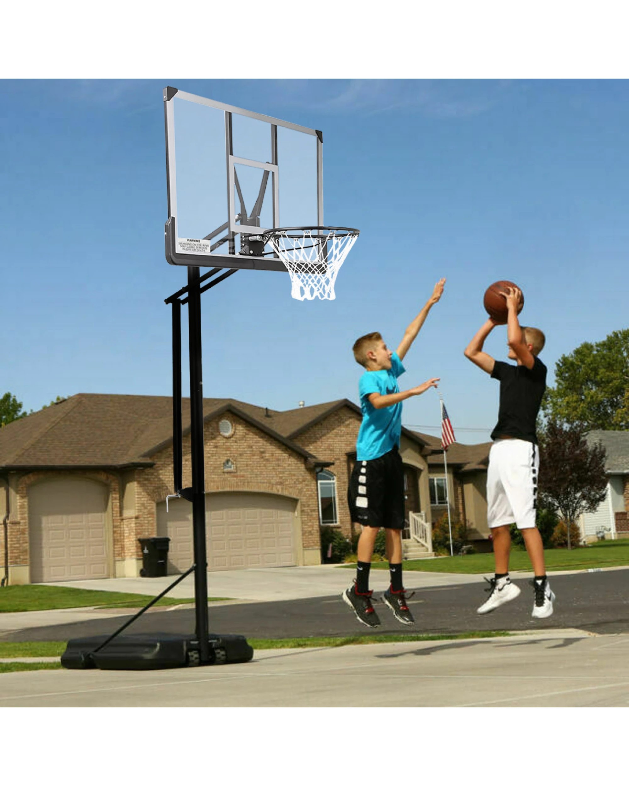 4 Kahuna Height Adjustable Basketball Portable Hoop for Kids and Adults - Black, 4 of 5