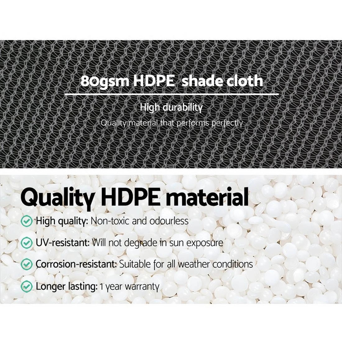 3 Instahut 30% Shade Cloth 3.66x10m Shadecloth Wide Heavy Duty - White, 3 of 5