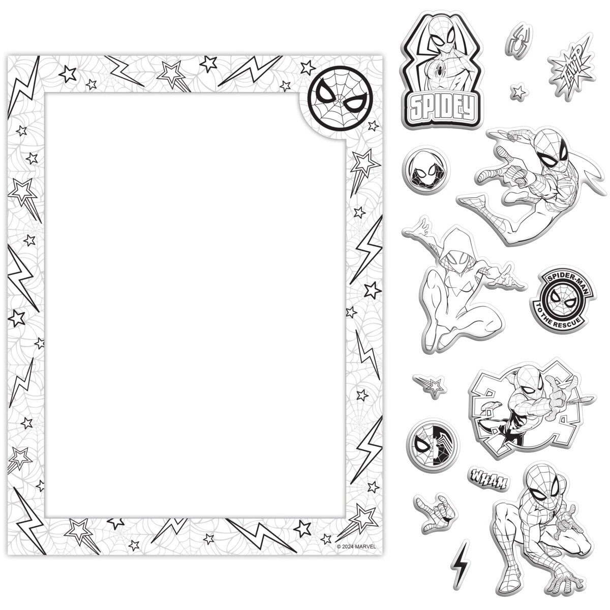 3 Marvel Spider-Man Kaleidoscope Colour-Me Magnets + Colouring Book, 3 of 6