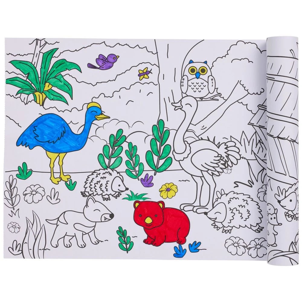 2 Colouring Paper Roll Set 30cm x 2.95m Animals, 2 of 5