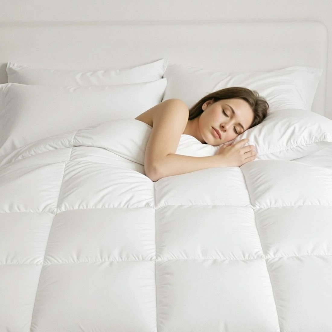 6 Giselle Bedding King Size 400GSM Microfiber Quilt All Season Duvet Quilts Comforter Winter Summer - King Bed - White, 6 of 8