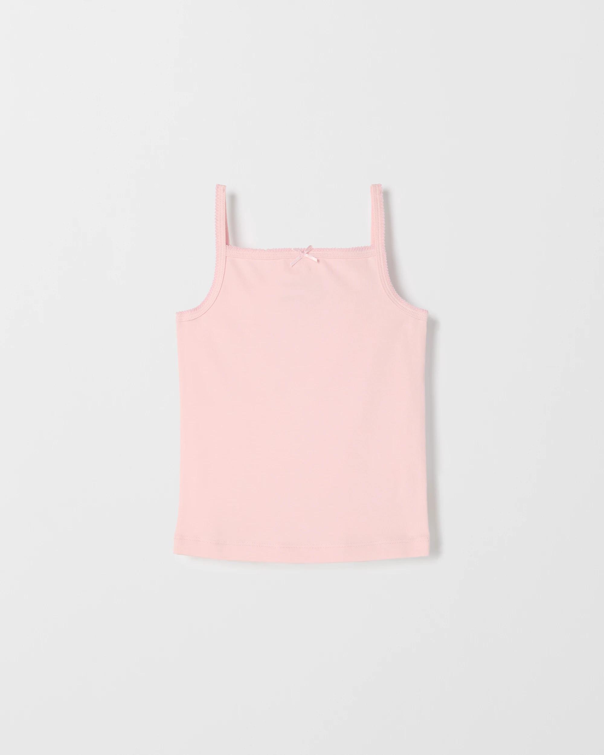 3 Target Kids Australian Cotton 3 Pack Younger Girls Camisoles PINK/WHITE/LILAC, 3 of 5