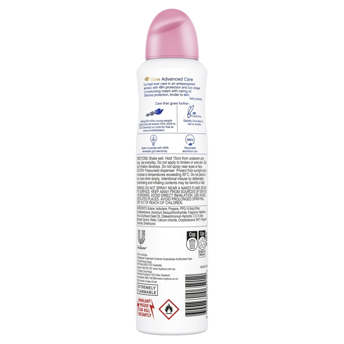 2 Dove Advanced Care Go Fresh Antiperspirant Aerosol Deodorant 220ml - Pomegranate & Lemon Verbena Scent, 2 of 10