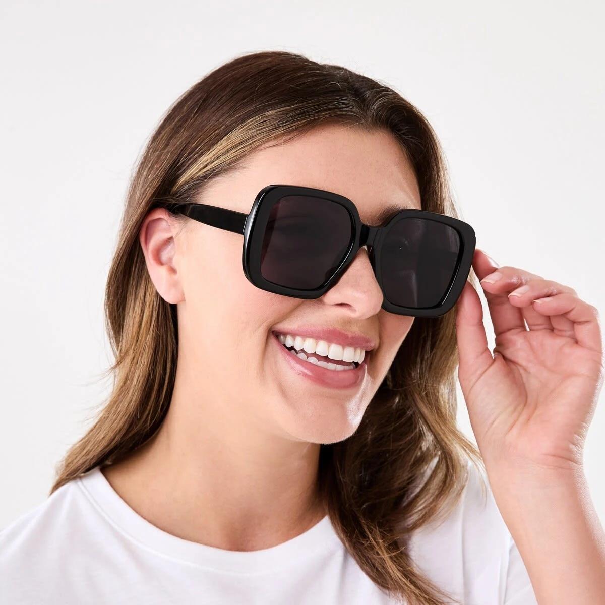 5 Womens Oversize Square Sunglasses ACCESSORIES BLACK, 5 of 6