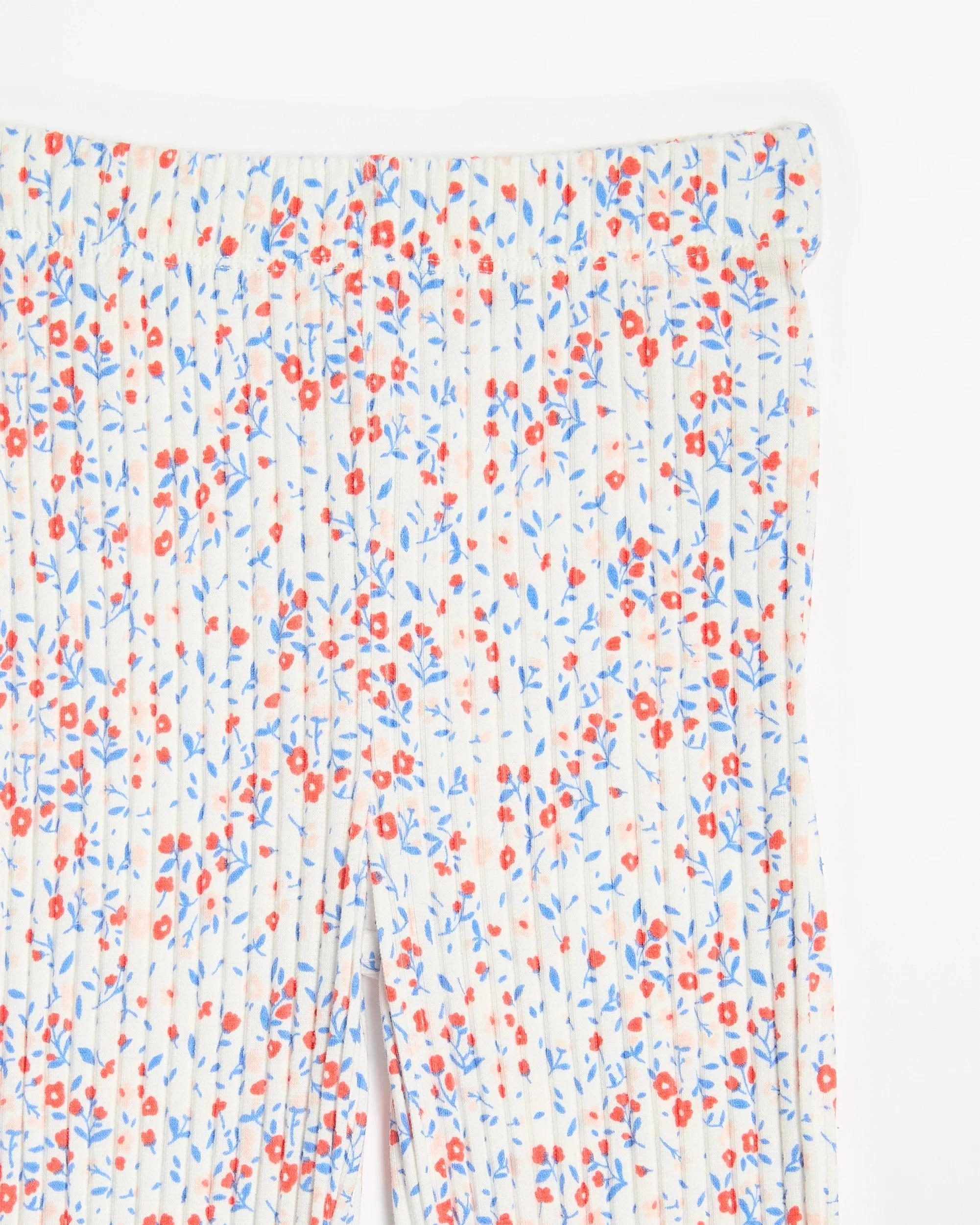 2 Target Australian Cotton Rib Flare Leggings WHITE FLORAL, 2 of 3