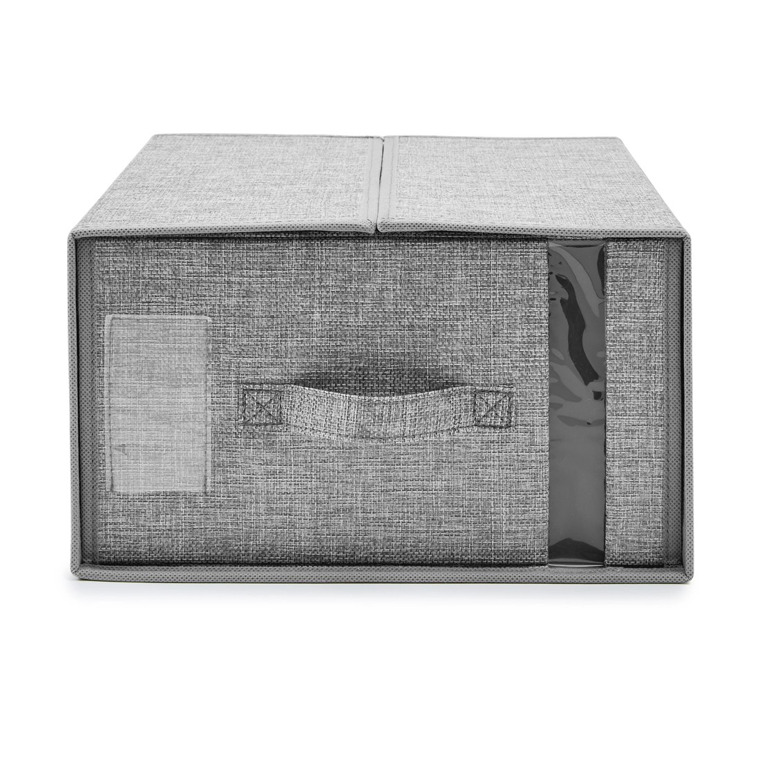 7 Linen Look Large Bed Linen Box - Charcoal, 7 of 10
