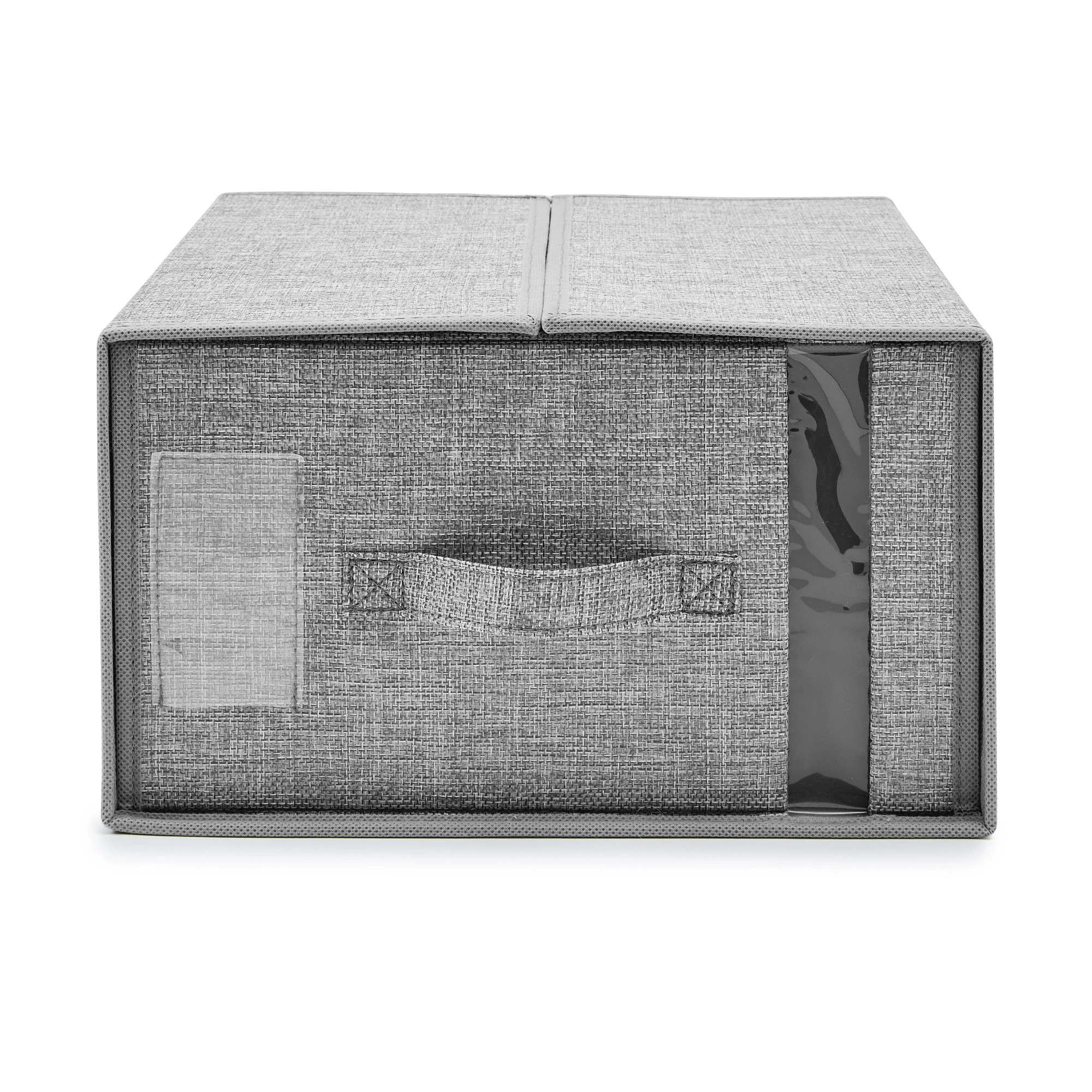 7 Linen Look Large Bed Linen Box - Charcoal, 7 of 10