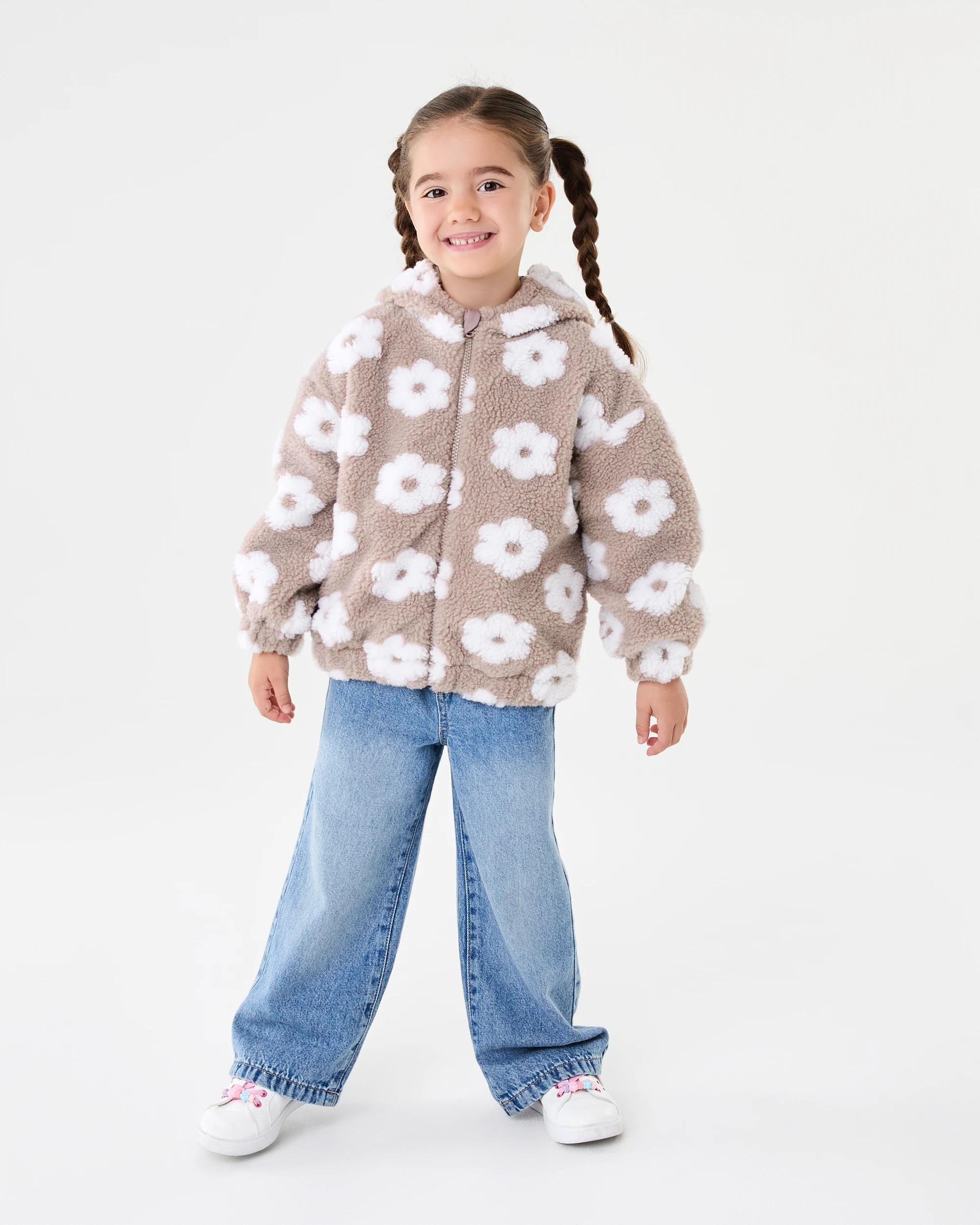 9 Sherpa Lined Zip Through Hoodie Brwn Florl, 9 of 10