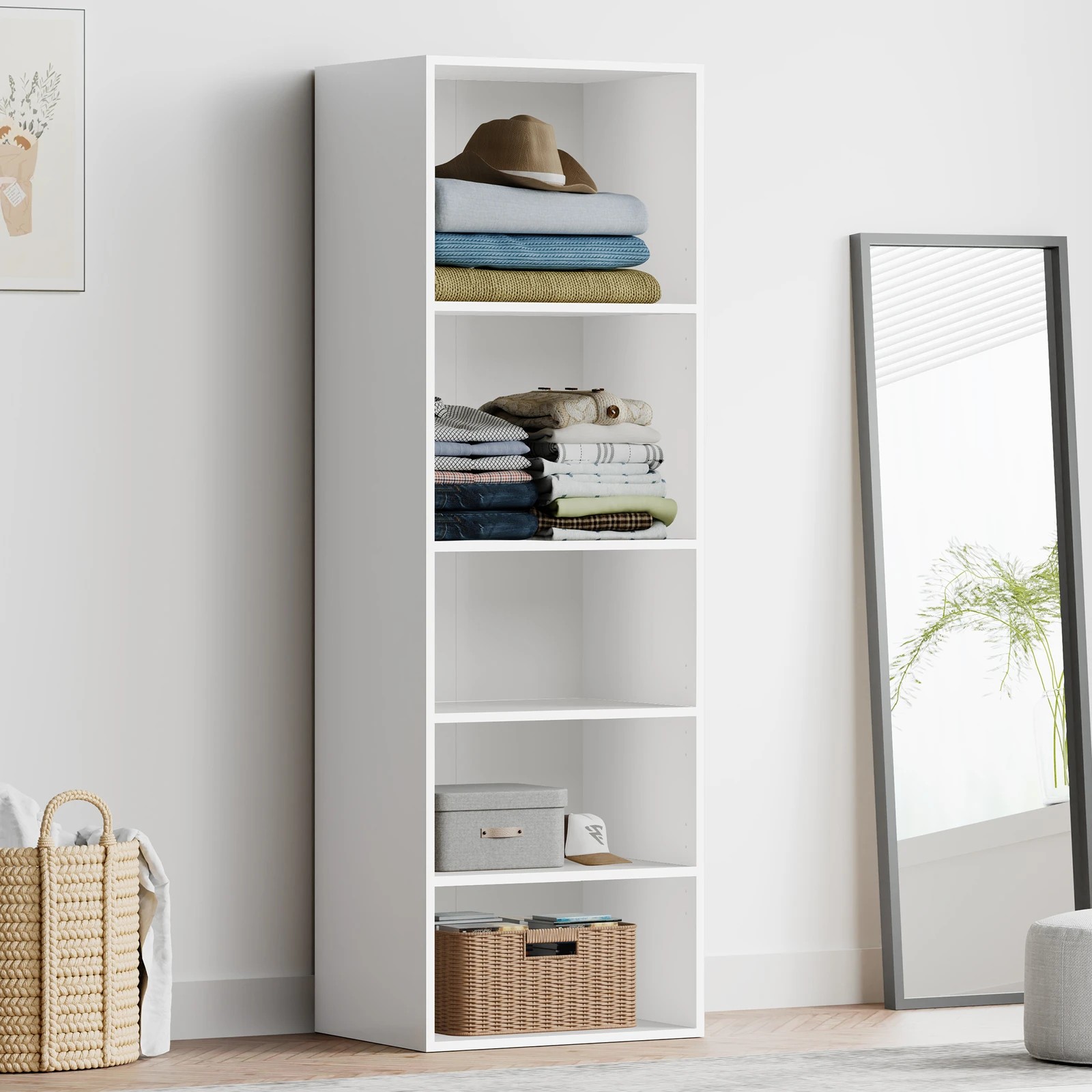 10 Alfordson Wardrobe 5 Shelves Clothes Storage Cabinet - White, 10 of 10