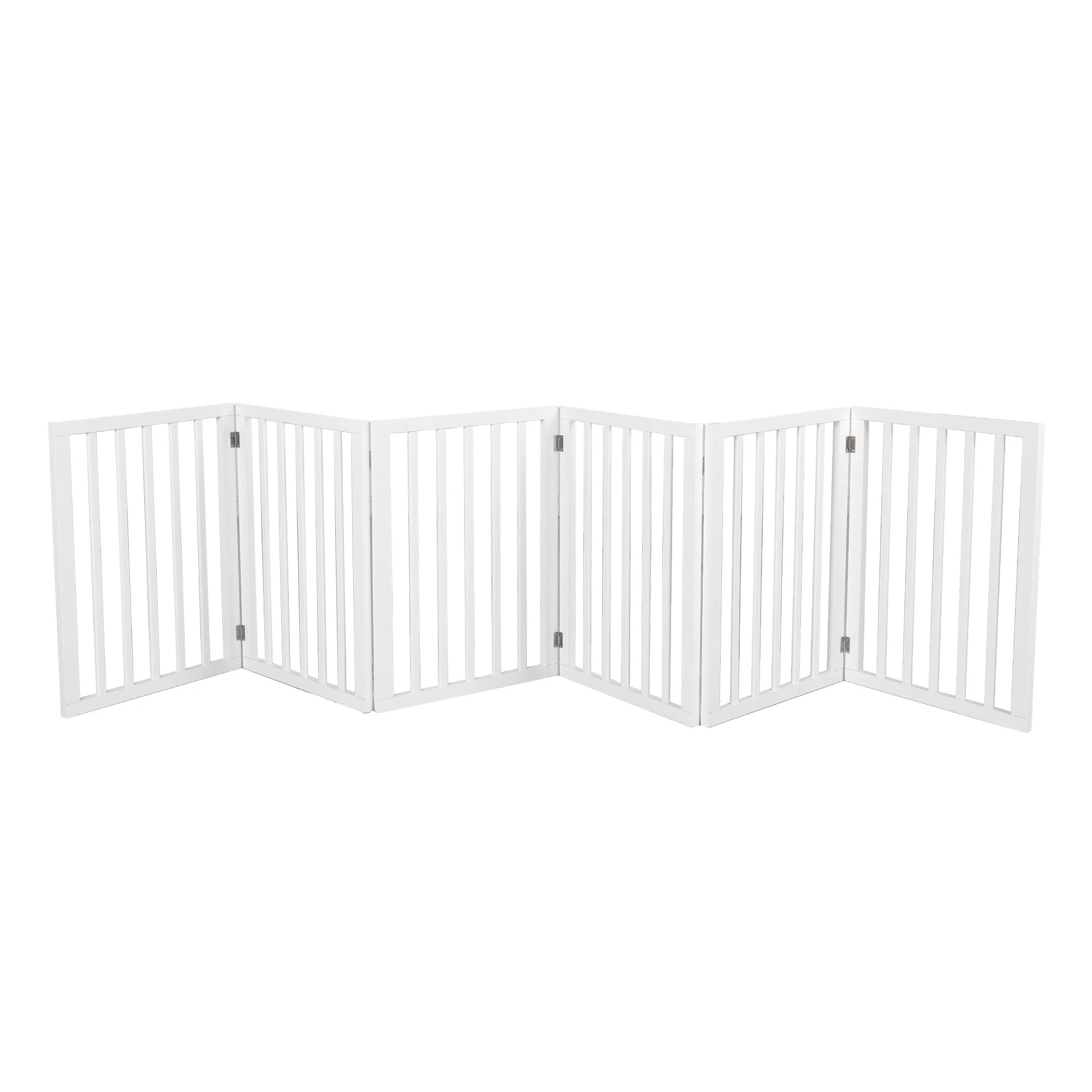 1 Pawz 6 Panels Wooden Pet Gate White, 1 of 7