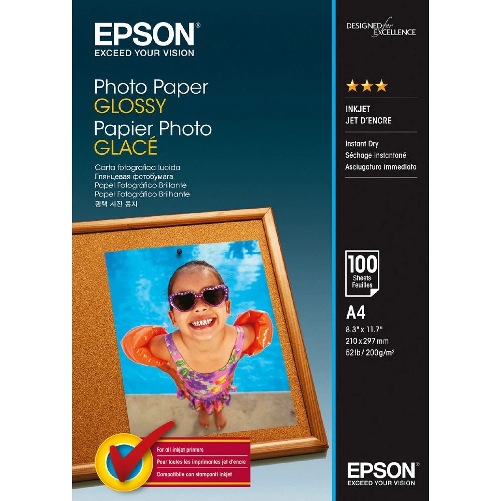 1 Epson A4 Glossy Photo Paper 100 Pack, 1 of 1