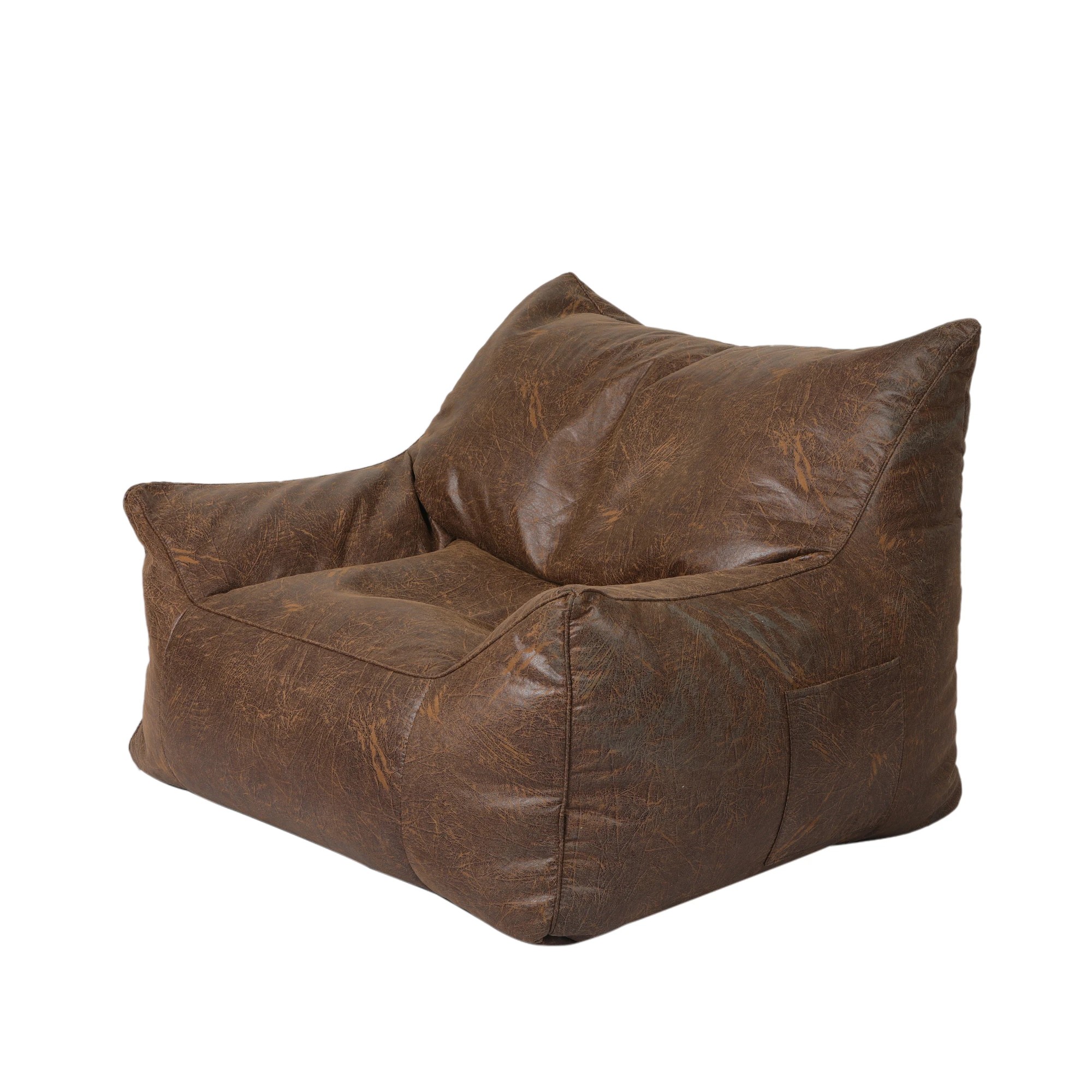 1 Marlow Bean Bag  PU Cover Only - Brown, 1 of 6