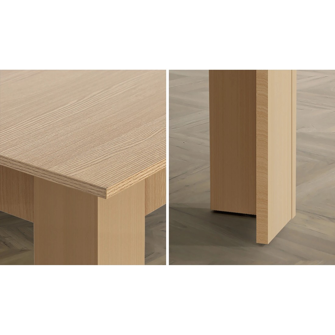 4 Oikiture 160cm Extendable Dining Table Kitchen Restaurant Cafe Table
 - Natural, 4 of 8