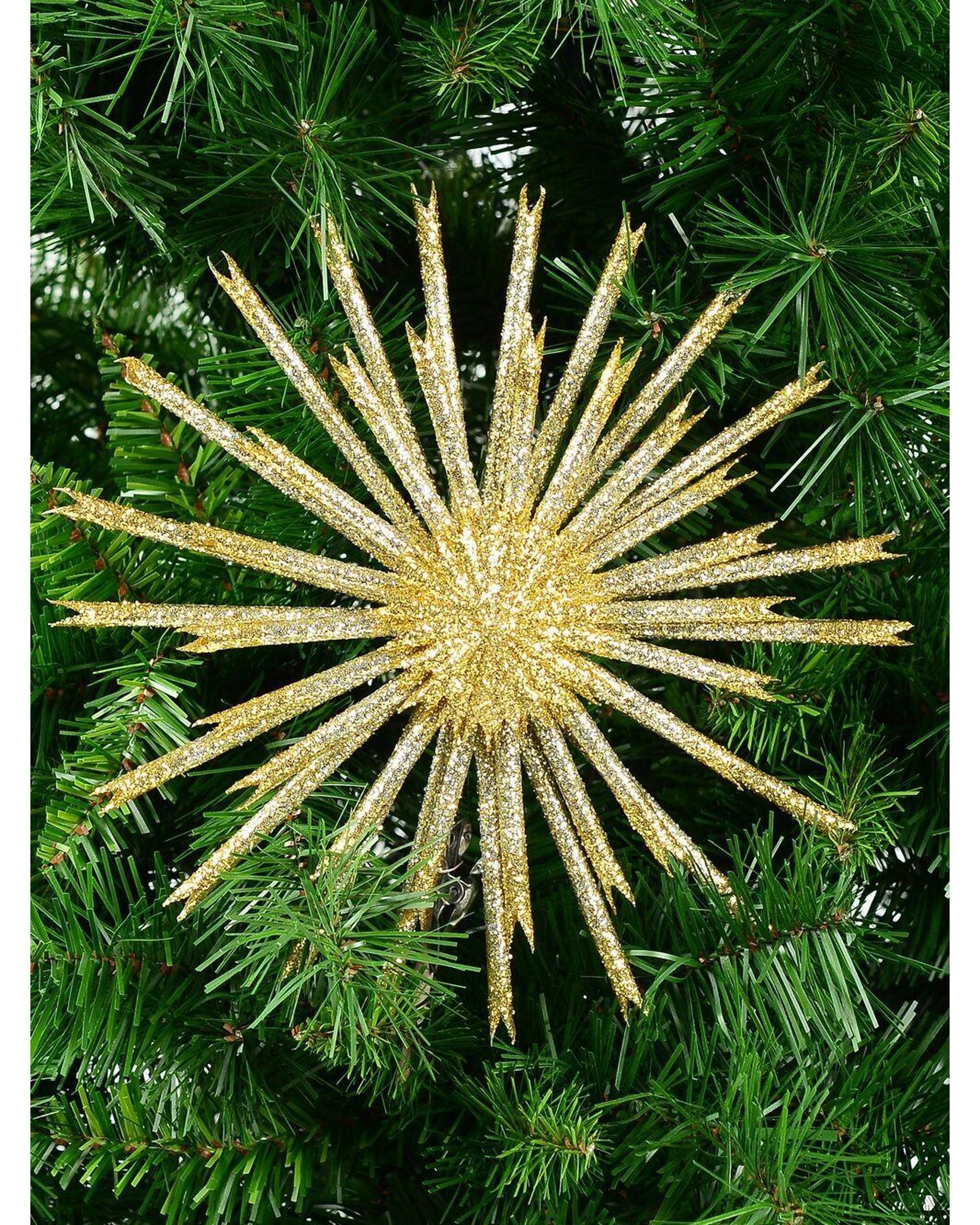 Christmas Warehouse Gold & Platinum Starburst Ornament Christmas Tree ...