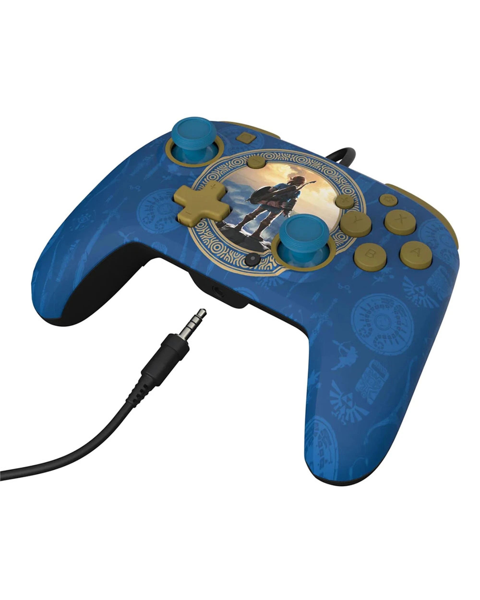 9 PDP Switch Rematch Wired Controller Hyrule Blue, 9 of 10