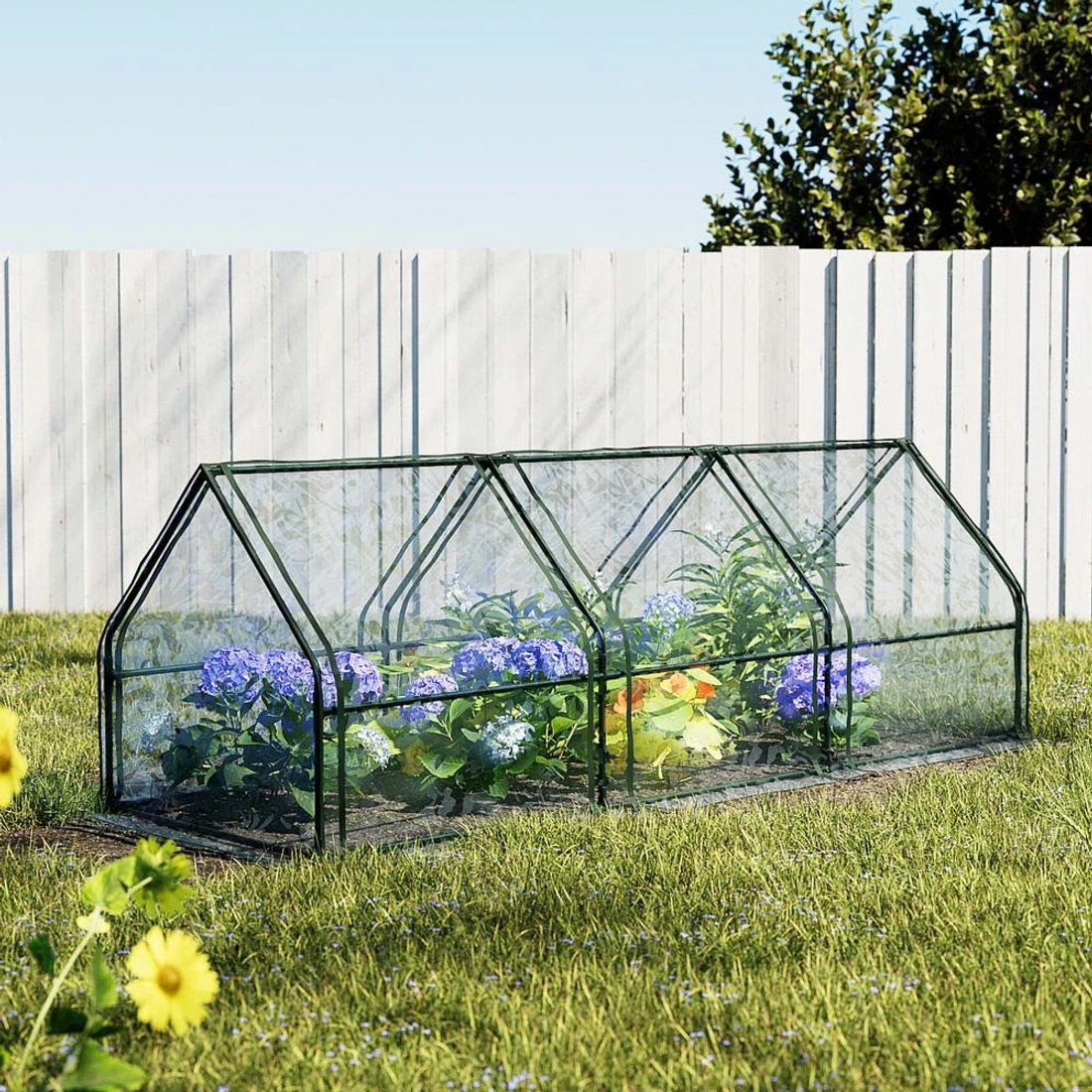 4 Green Fingers Greenhouse Mini Green House Raised Garden Bed Planter Box - Clear, 4 of 4