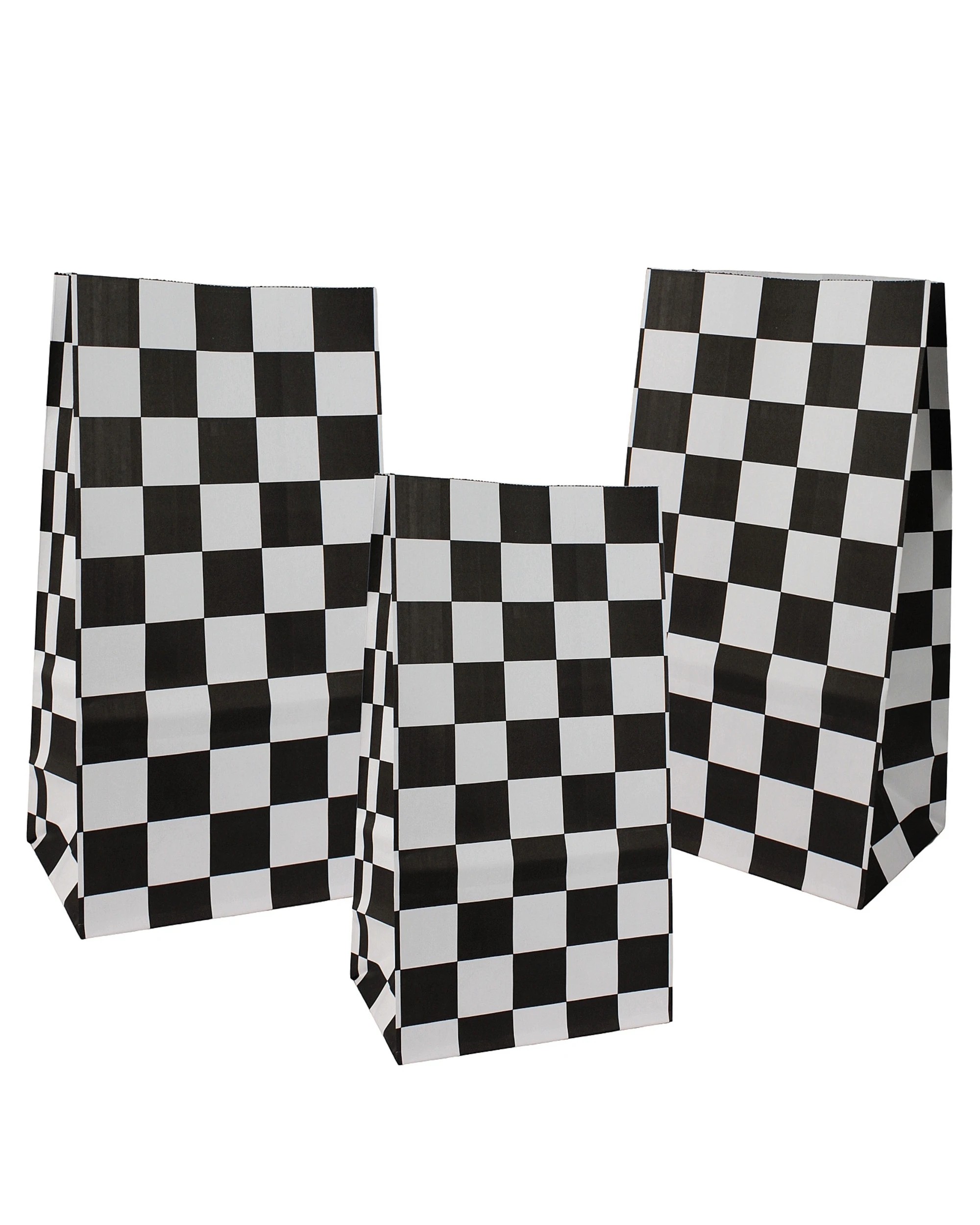 1 Party Maker Racing Check Paper Party Bags With Stickers Pack of 12 - Pattern, 1 of 5