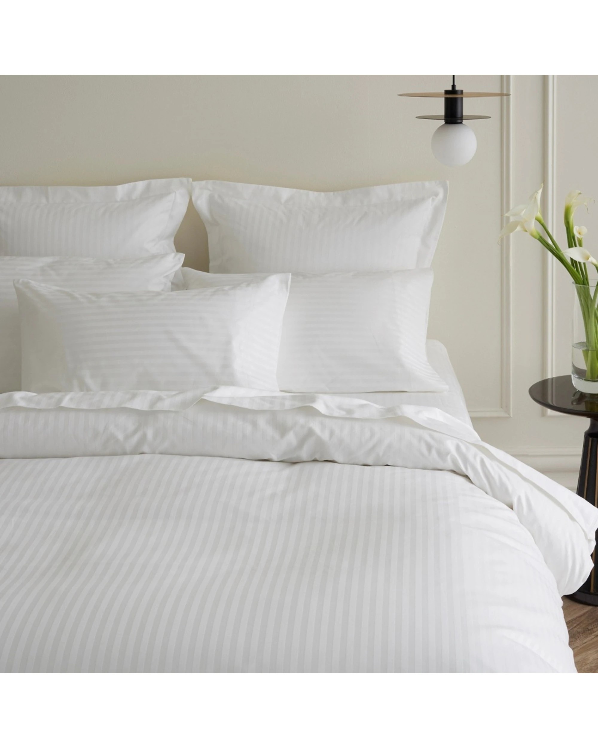 2 Bedding Co Quilt Cover Set 1200TC Egyptian Cotton Stripe - Single Bed - White, 2 of 6