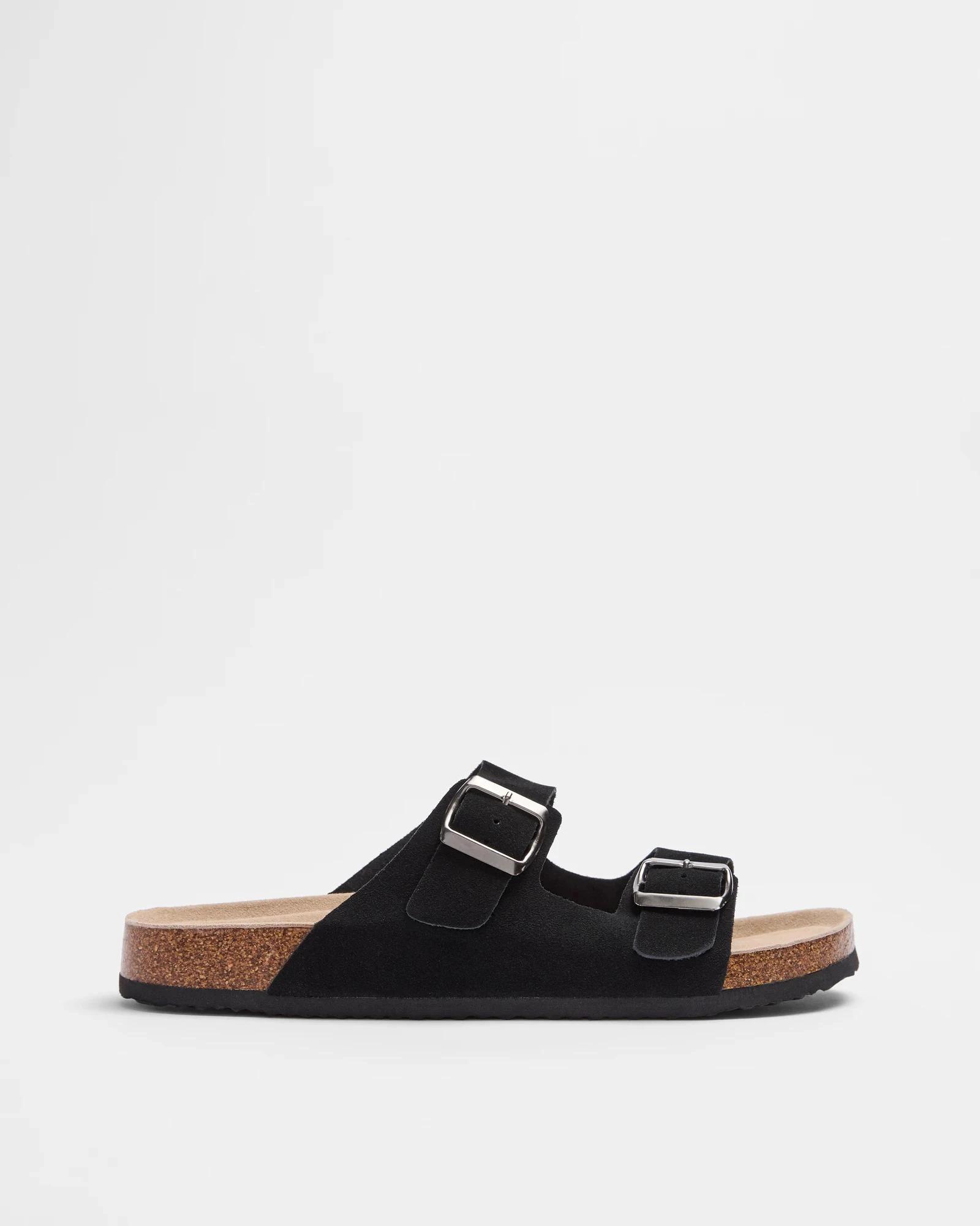1 Target Man Mens Leather Moulded Cork Sandal - Solo BLACK SUEDE, 1 of 3