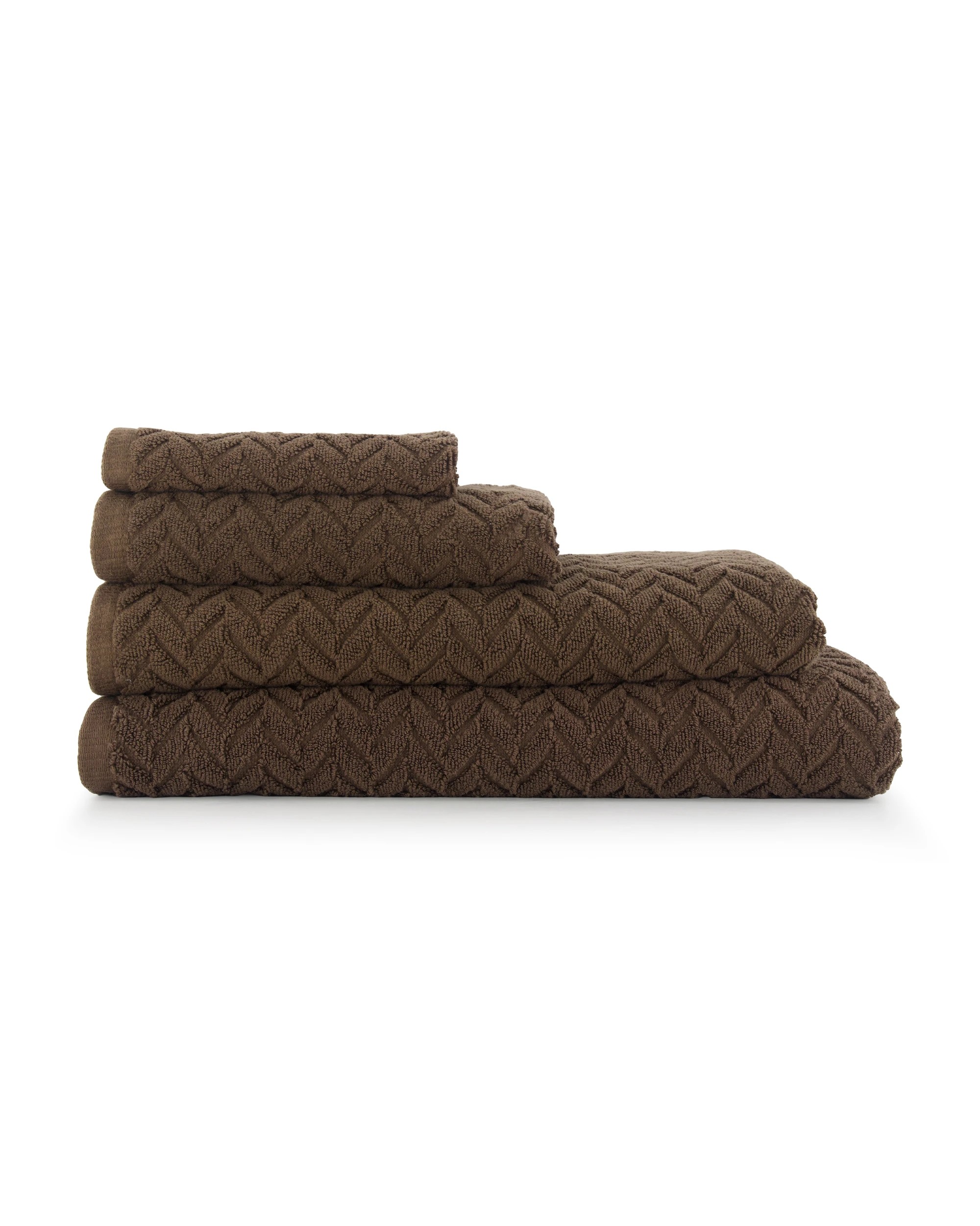 6 Chevron Cotton Bath Towel - Chocolate, 6 of 6