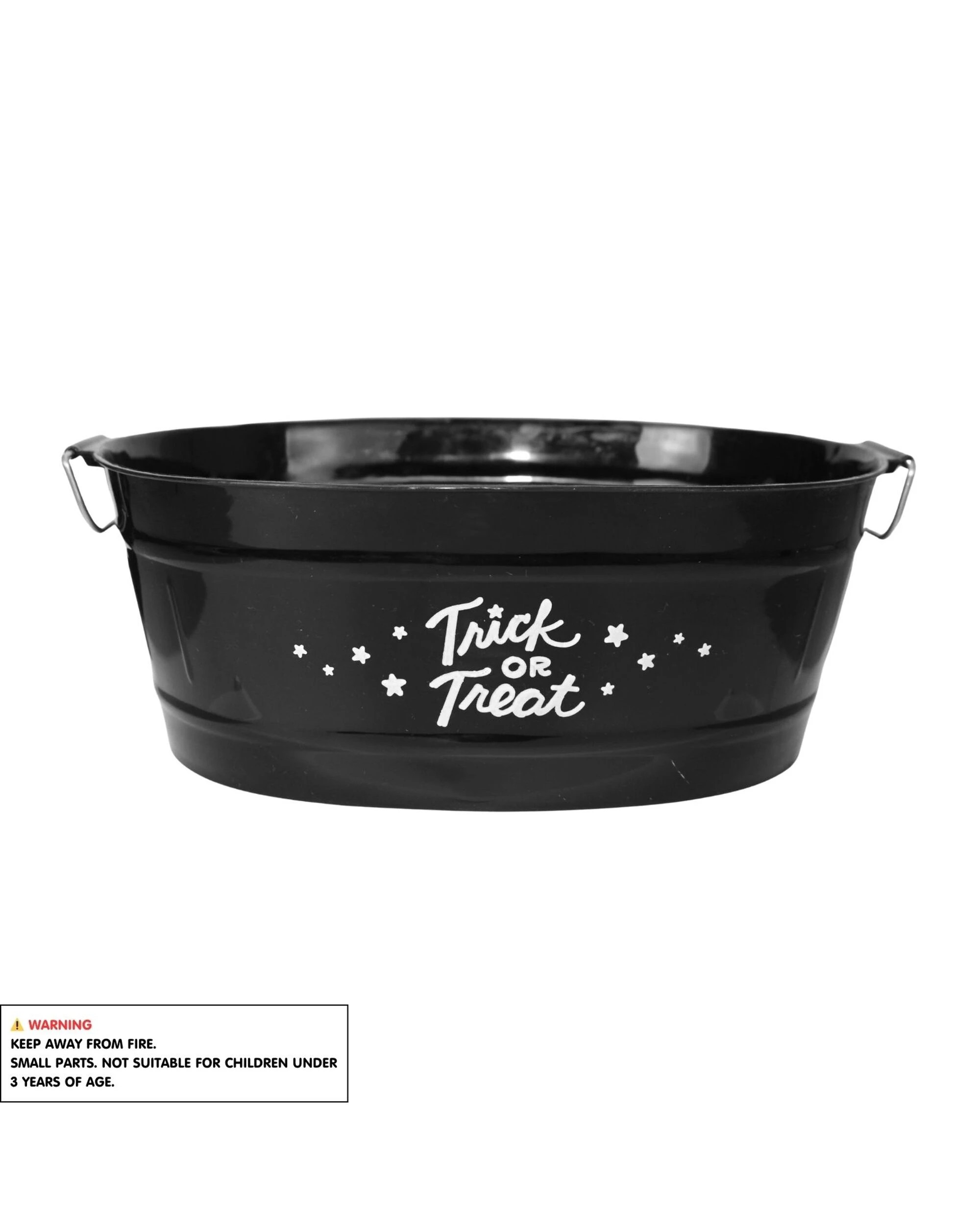 3 Uncle Bills Trick or Treat Plastic Oval Bucket With Handles - Black, 3 of 3
