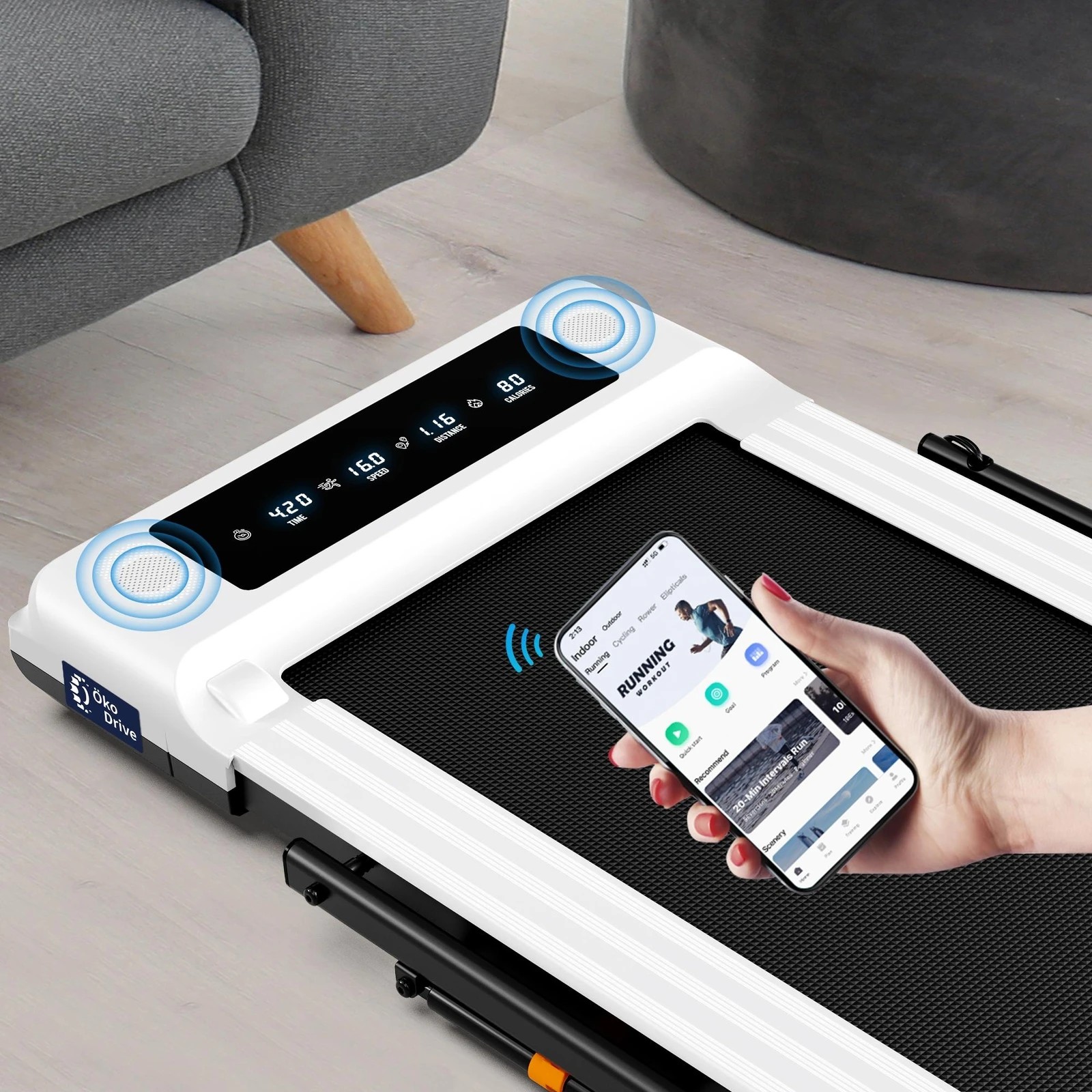 9 Black Lord Treadmill 2 IN 1 Electric Walking Pad Hydraulic Foldable 40cm Belt - White, 9 of 10