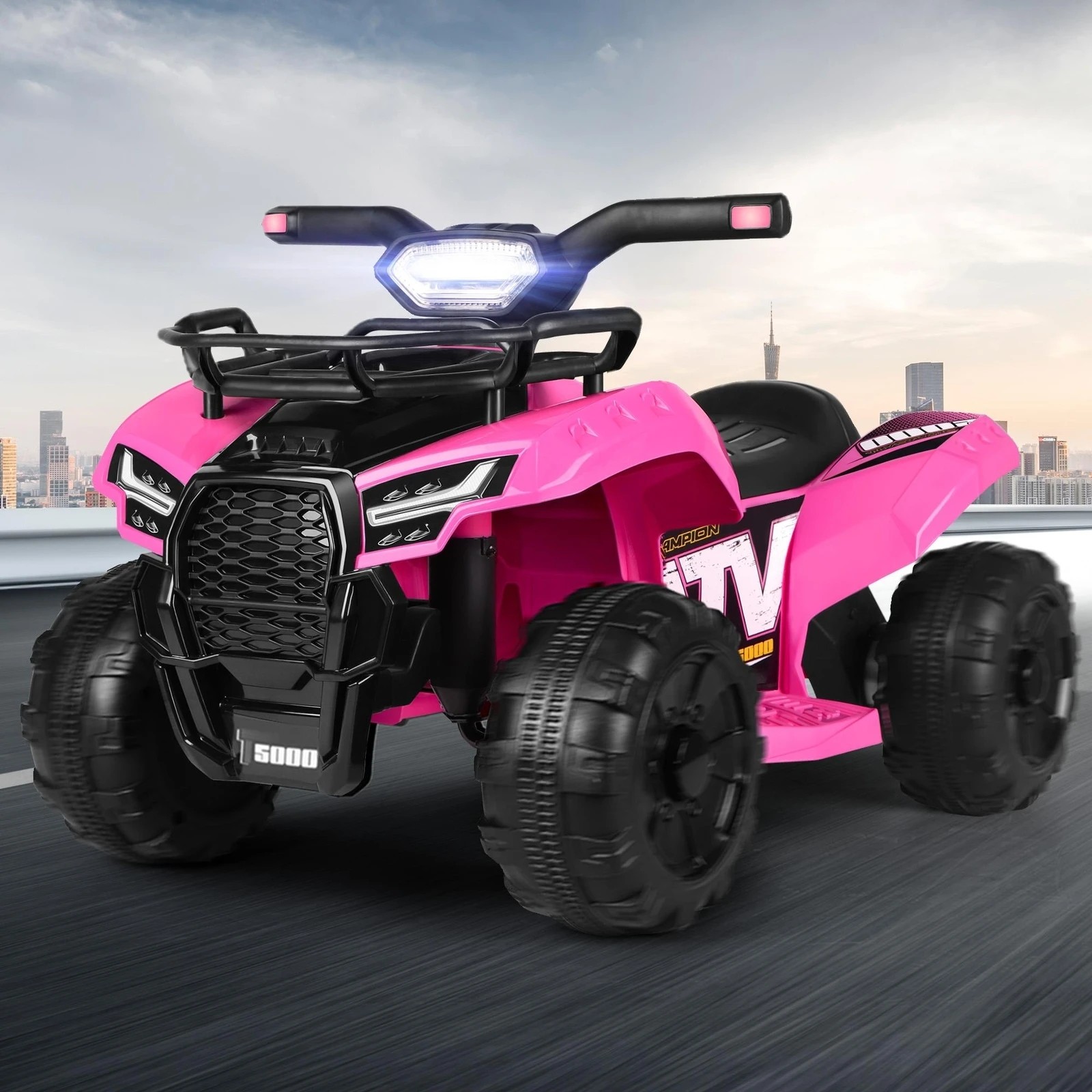 5 Alfordson Kids Ride On Car Electric ATV Toy 25W Motor W/ USB MP3 LED Lights - Pink, 5 of 10