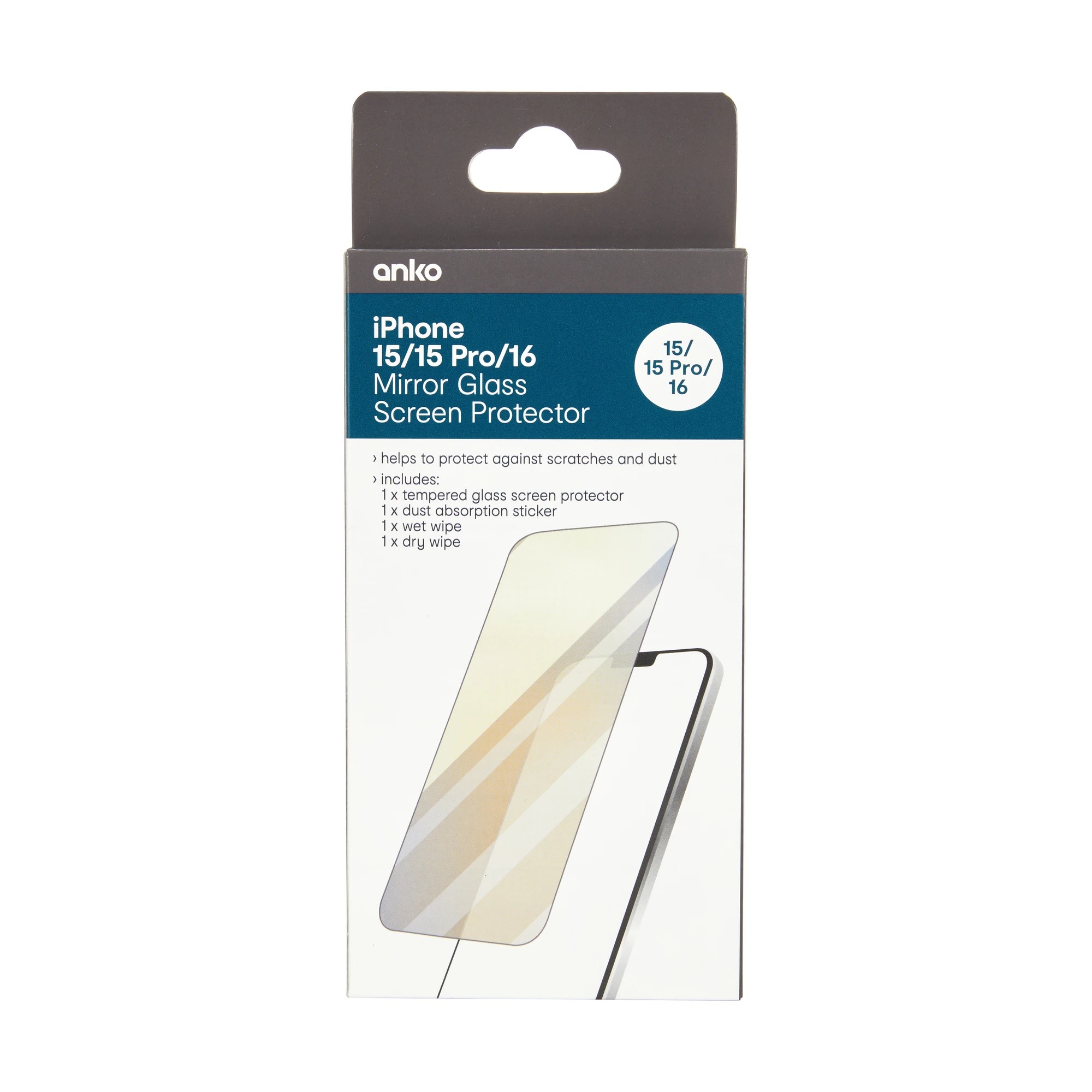 1 iPhone 15/15 Pro/16 Mirror Glass Screen Protector, 1 of 2
