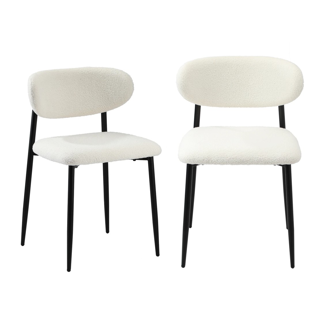 7 Oikiture 4x Dining Chairs Kitchen Chair Cafe Lounge Chair Boucle - Multi, 7 of 9