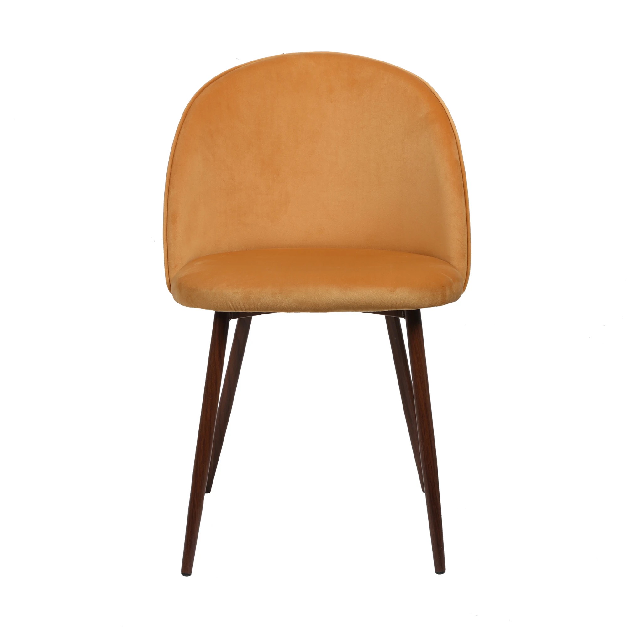 2 Levede 4x Velvet Dining Chairs  Mustard, 2 of 9