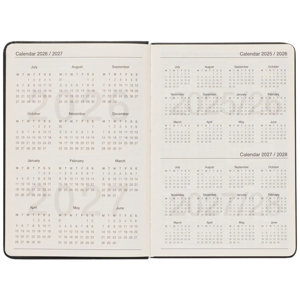 3 J.Burrows A5 Week to View PU FY26/27 Diary Black, 3 of 6