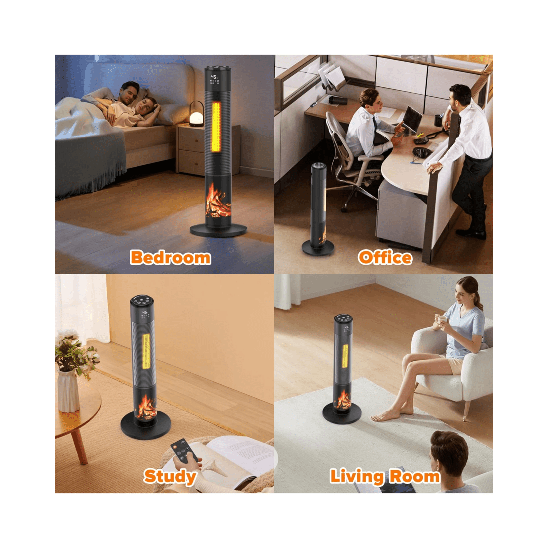 4 Advwin Ceramic Fan Heater With Flame Effect 2000w
 - Black, 4 of 7