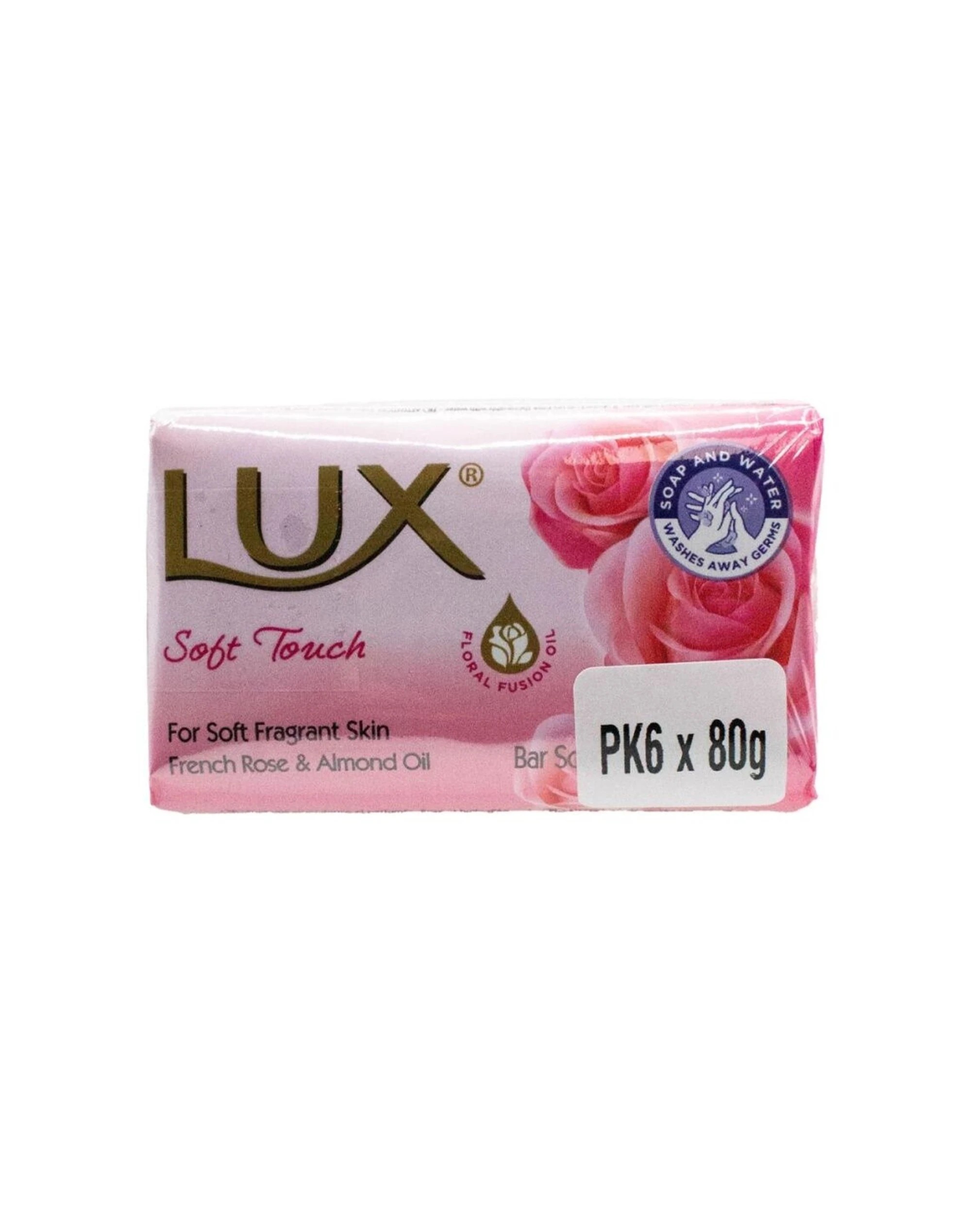2 Lux 8 x 6pc Soft Touch Soap Bars 80g Floral Scent French Rose Almond Oil - Pink, 2 of 4