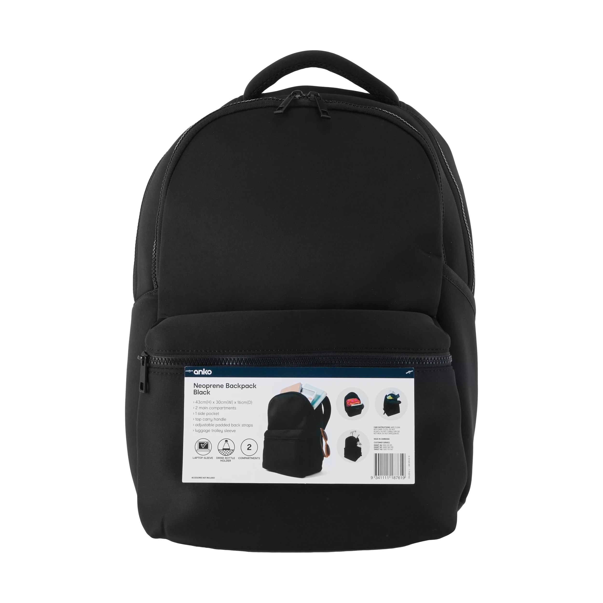 9 Neoprene Backpack - Black, 9 of 9